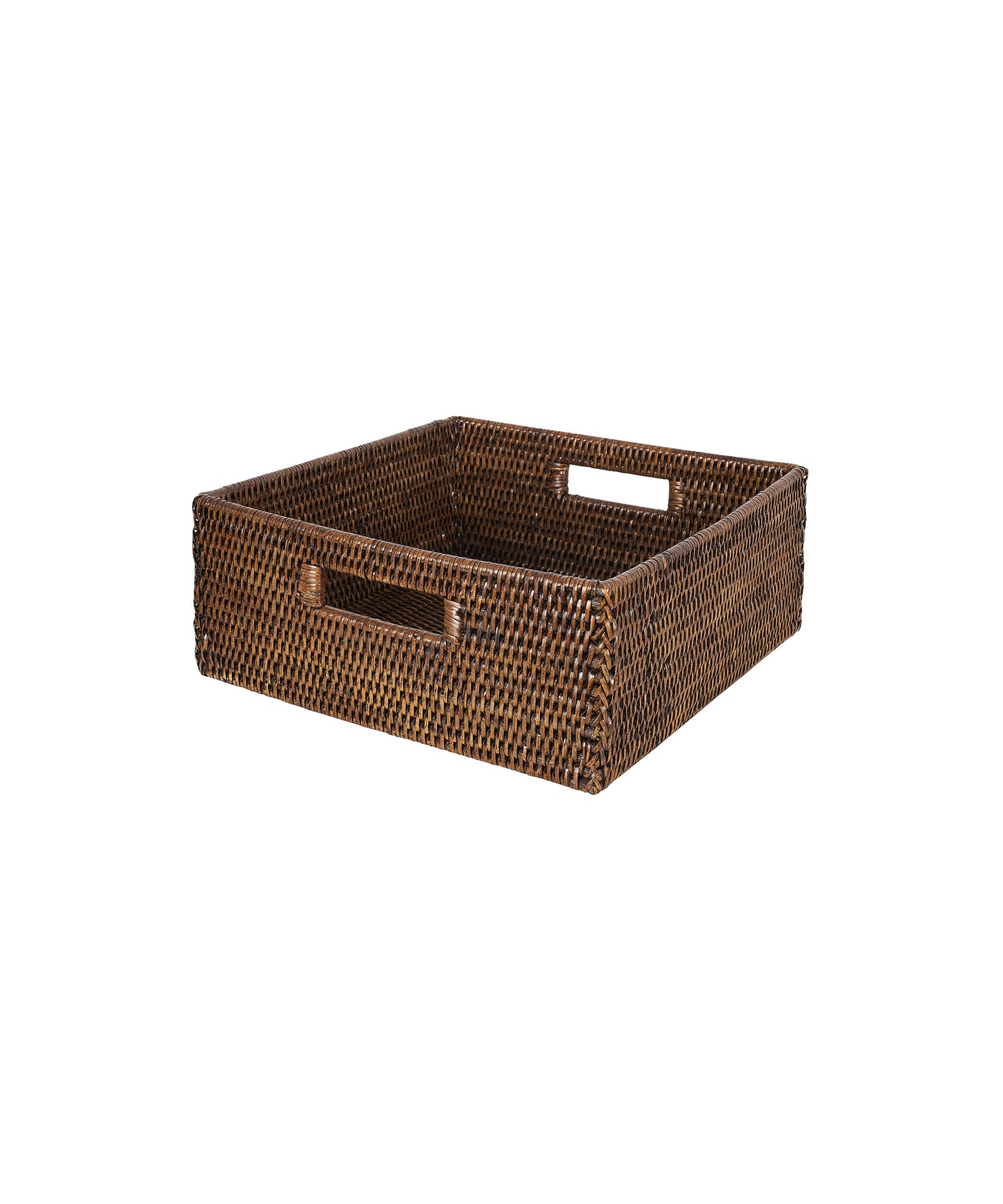 Rebecca Udall, Luxury Rattan wicker storage boxes trays draws organisation. Dark Brown