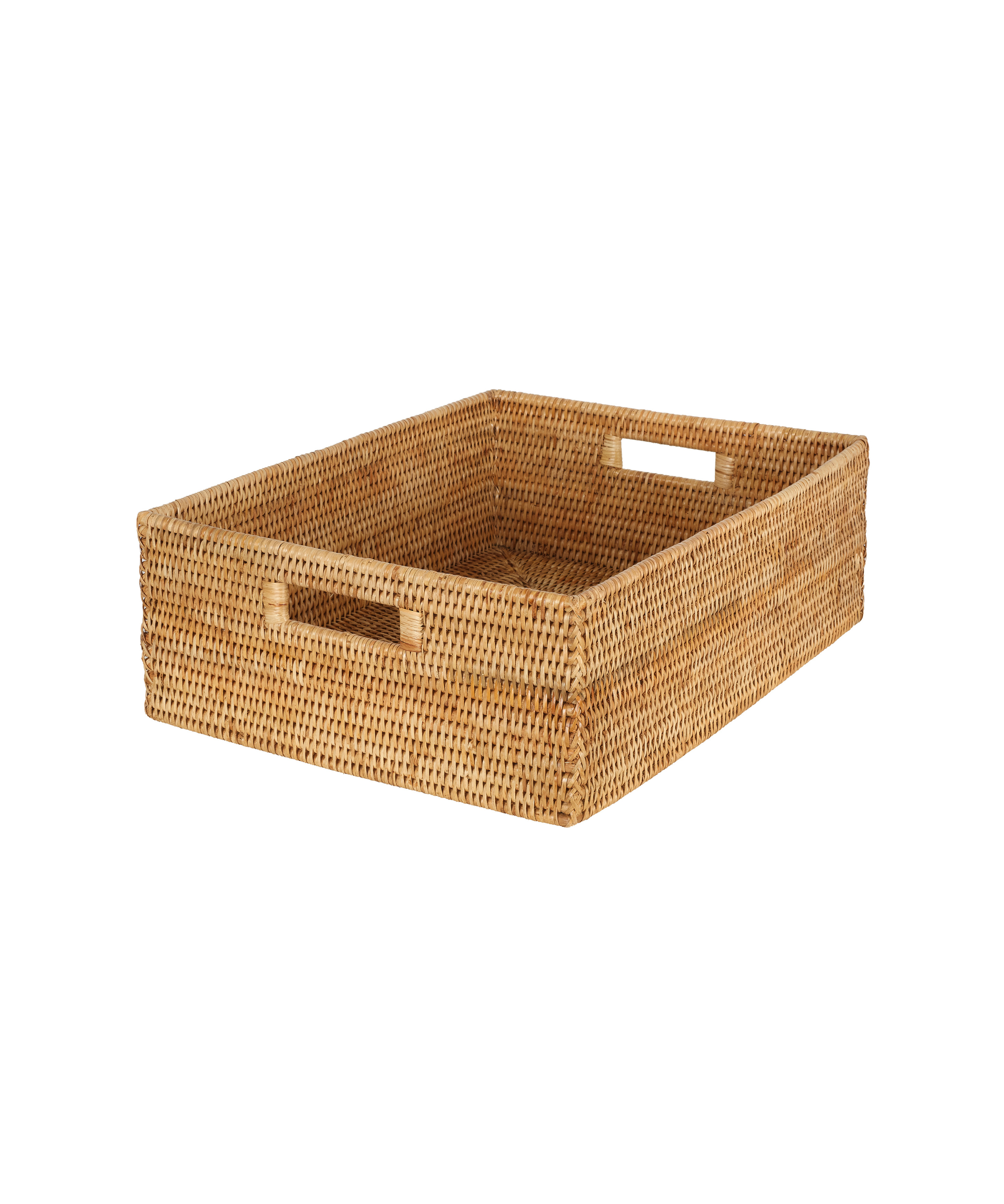 Rattan Rectangular Storage Basket, Large, Natural