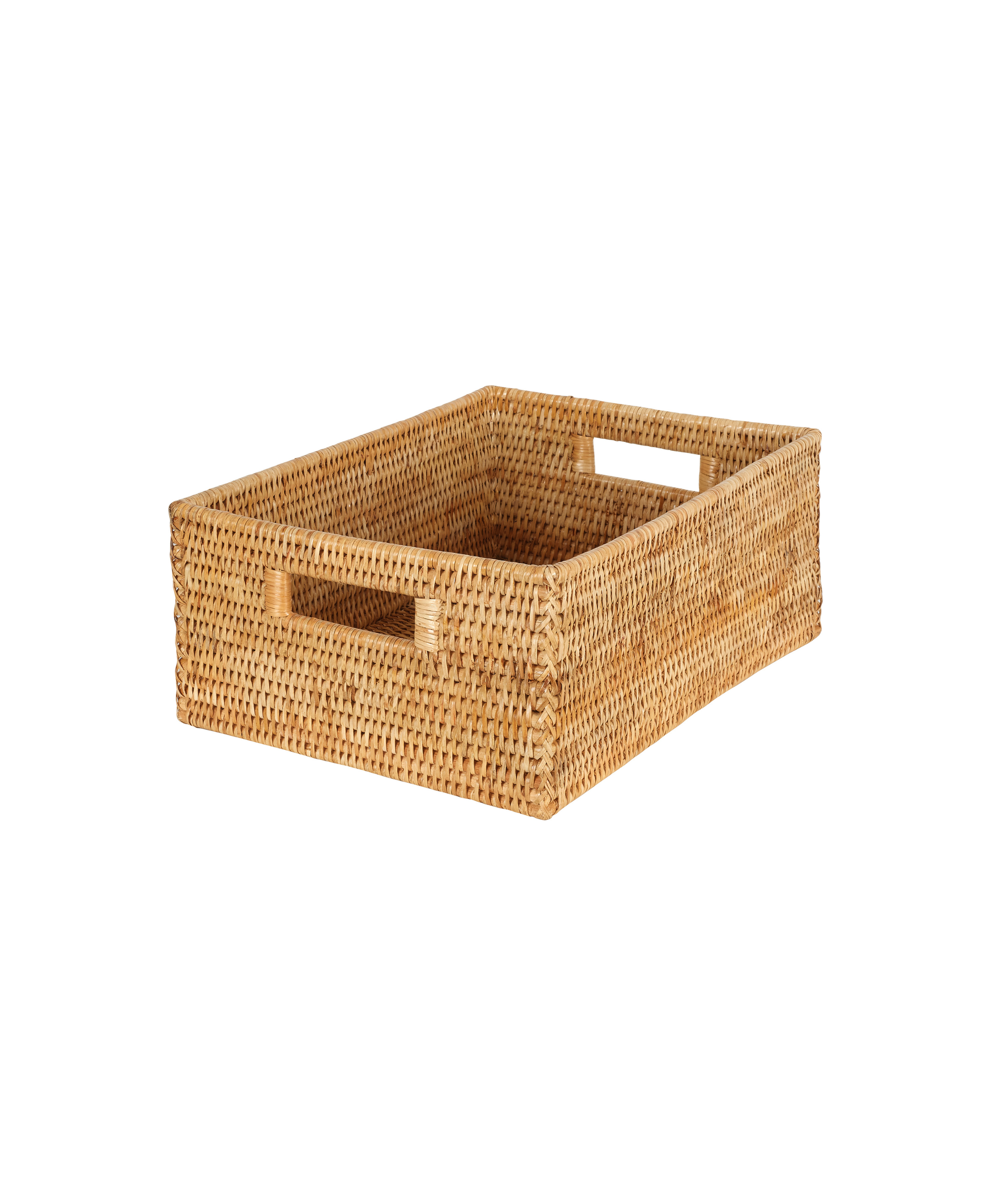 Rattan Rectangular Storage Basket, Medium, Natural