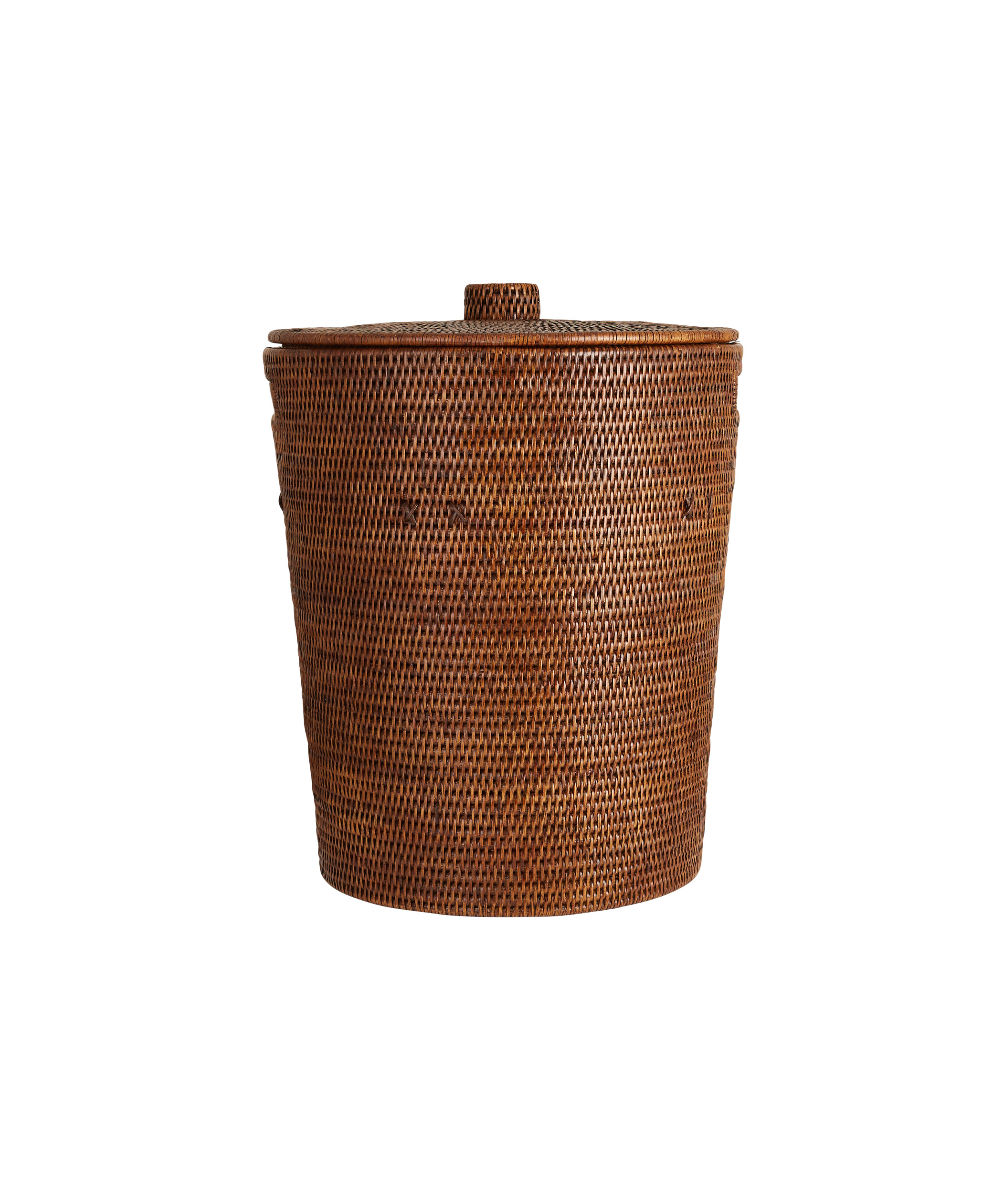 Rattan Round Laundry Basket, Brown