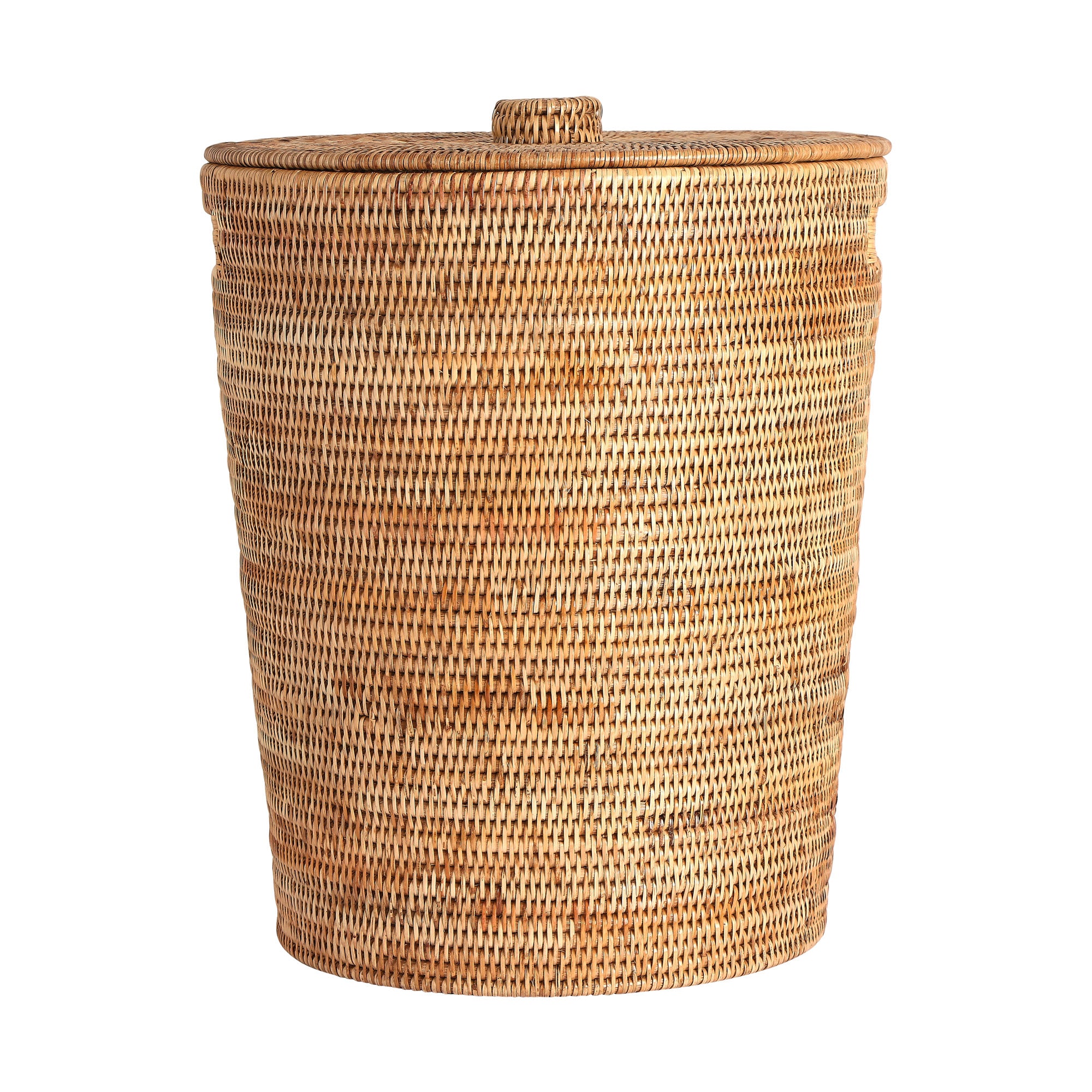 Rattan Round Laundry Basket, Natural