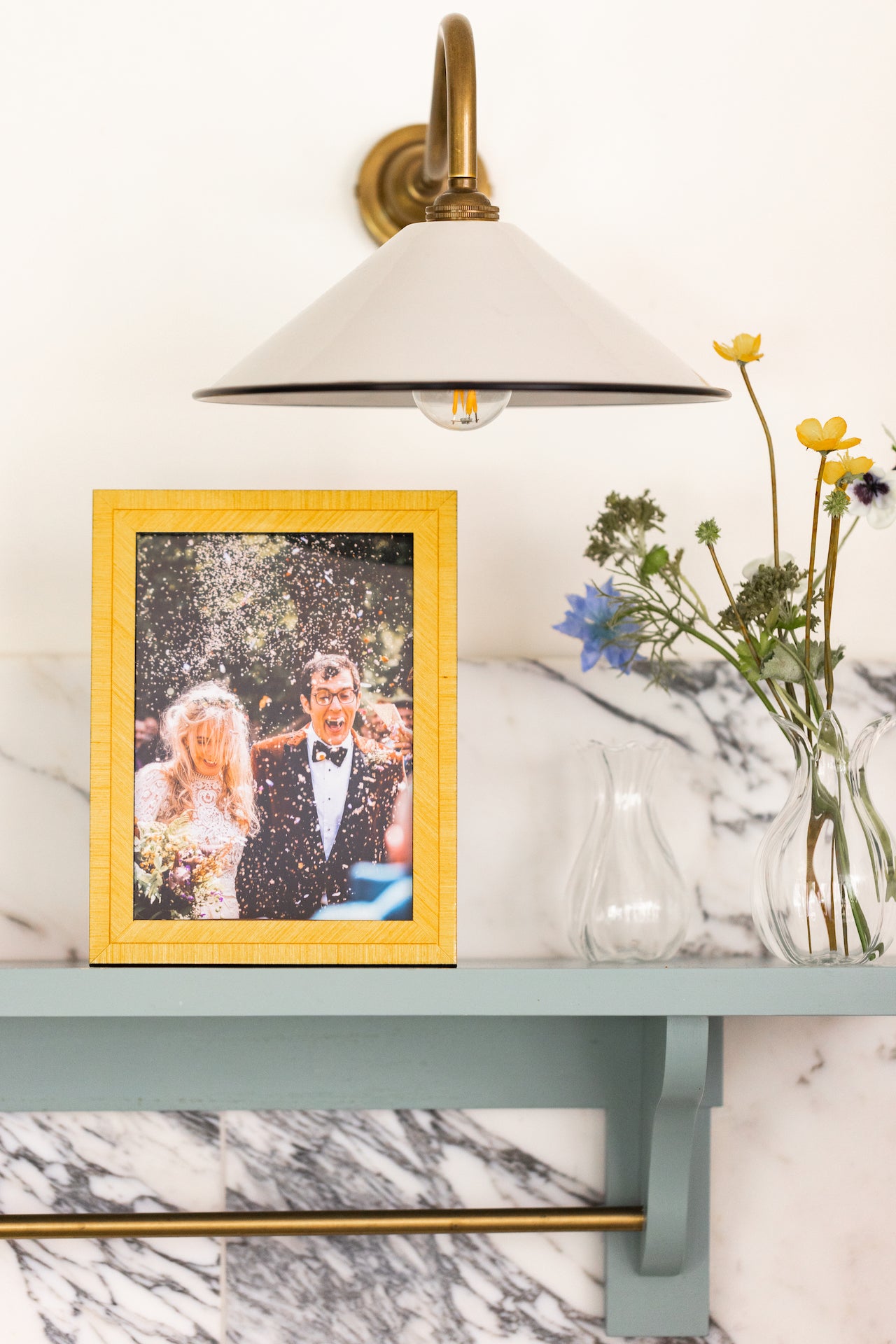 Rebecca Udall, Bianca Italian Marquetry Photo Frame in Citrine Yellow in Kitchen