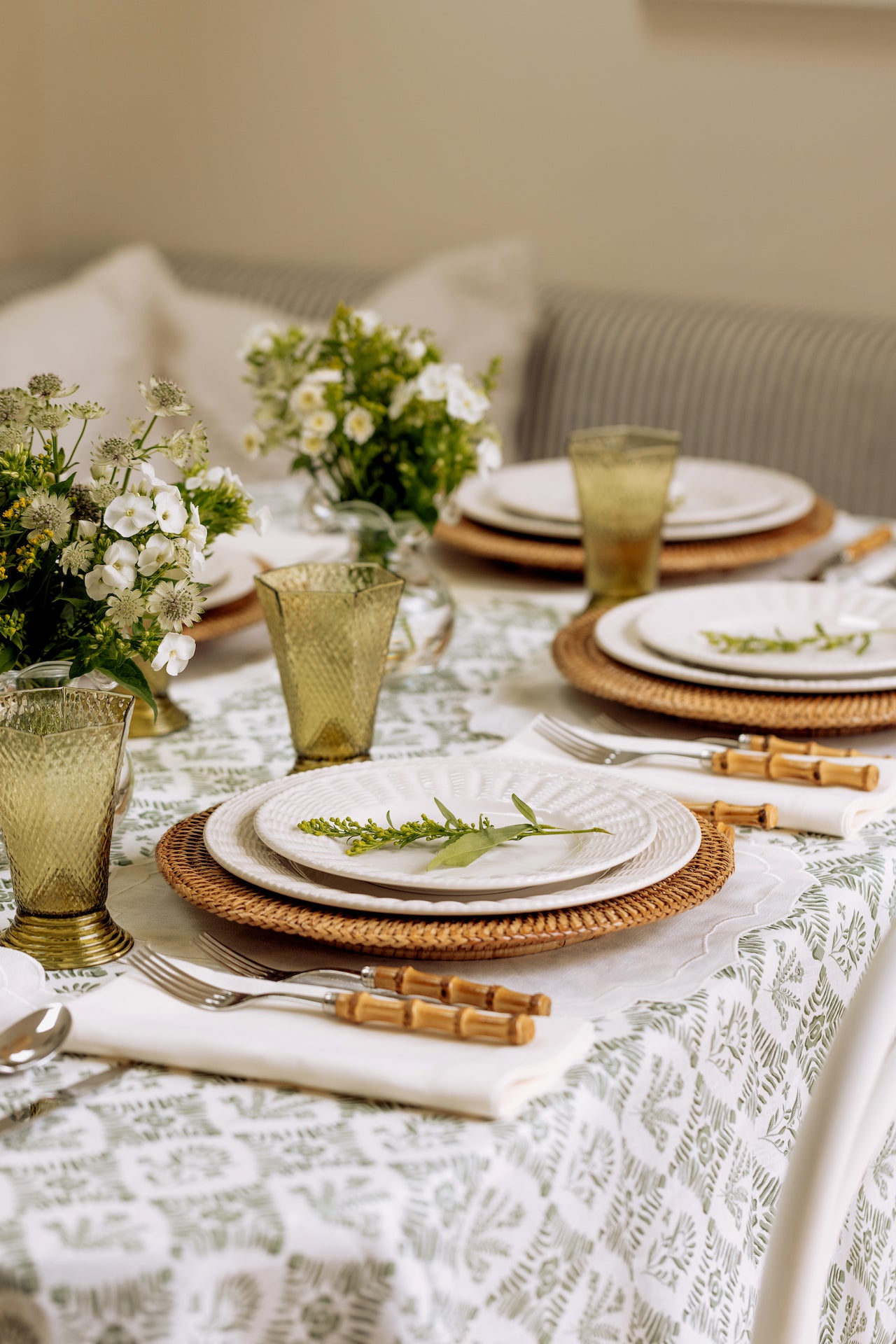 Rebecca Udall Rattan Charger, Natural with Bamboo Handle Cutlery