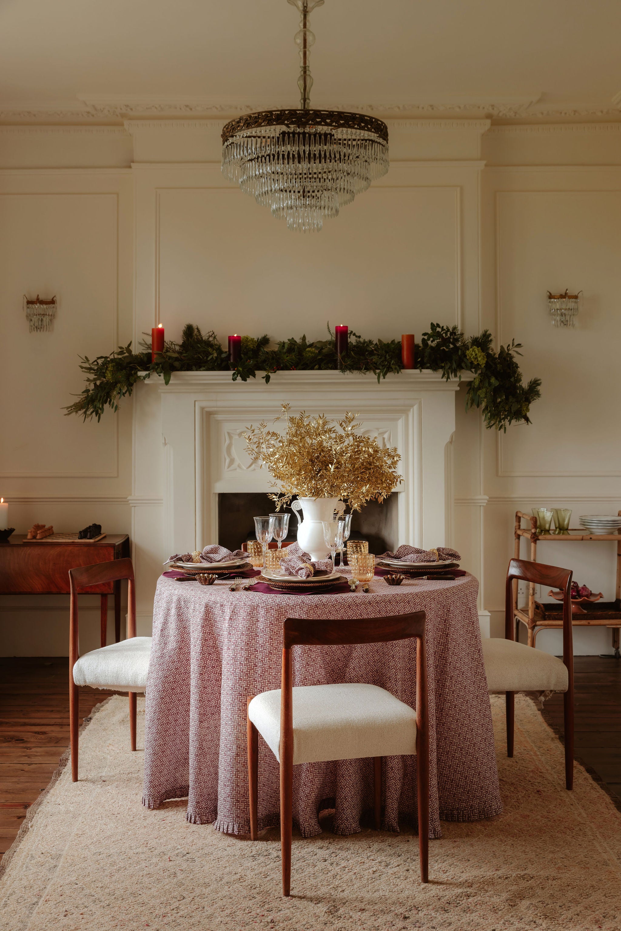 Medium Pillar Candles, Burgundy