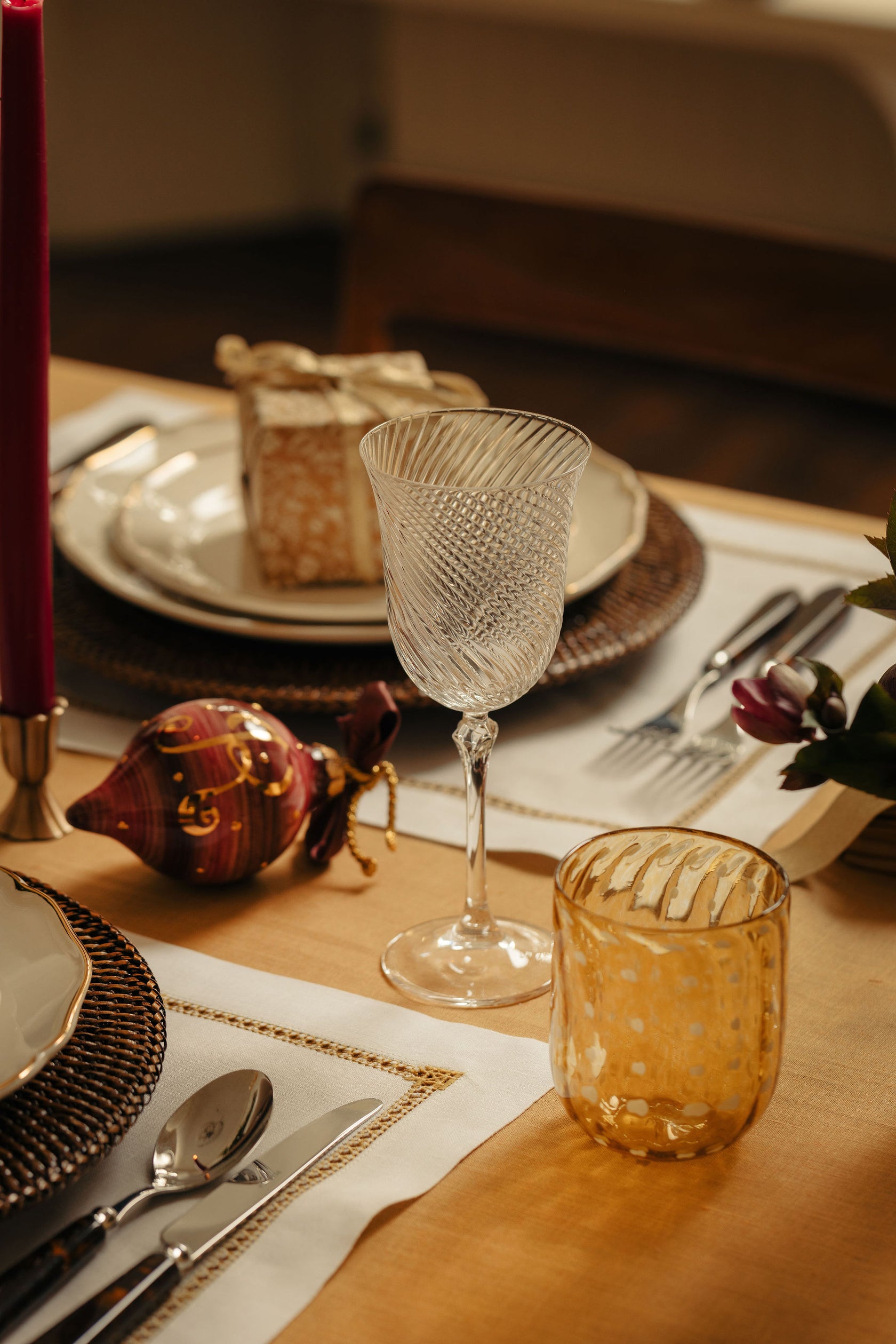 Julia Twisted Cut Crystal Glassware