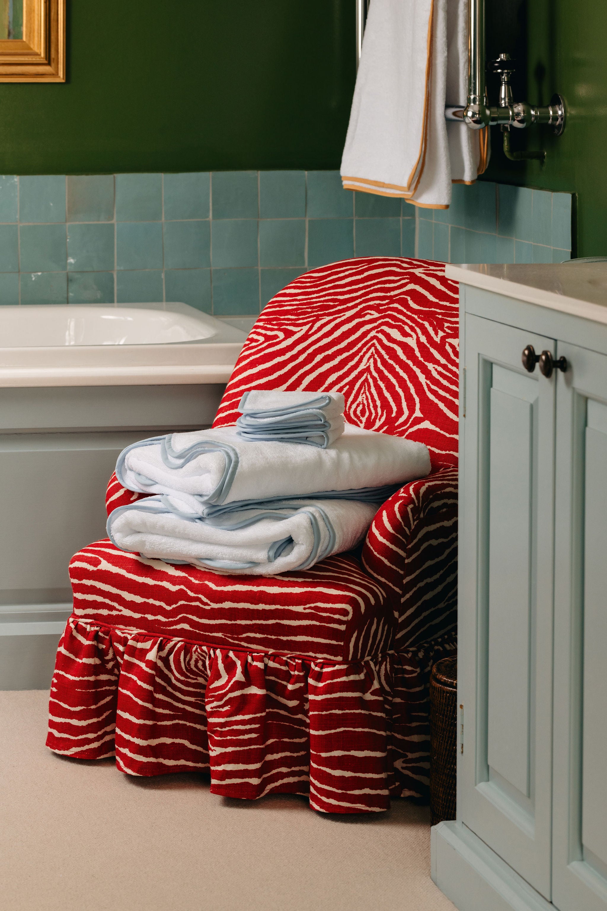 Amelia Scalloped Bath Towel Collection, Powder Blue