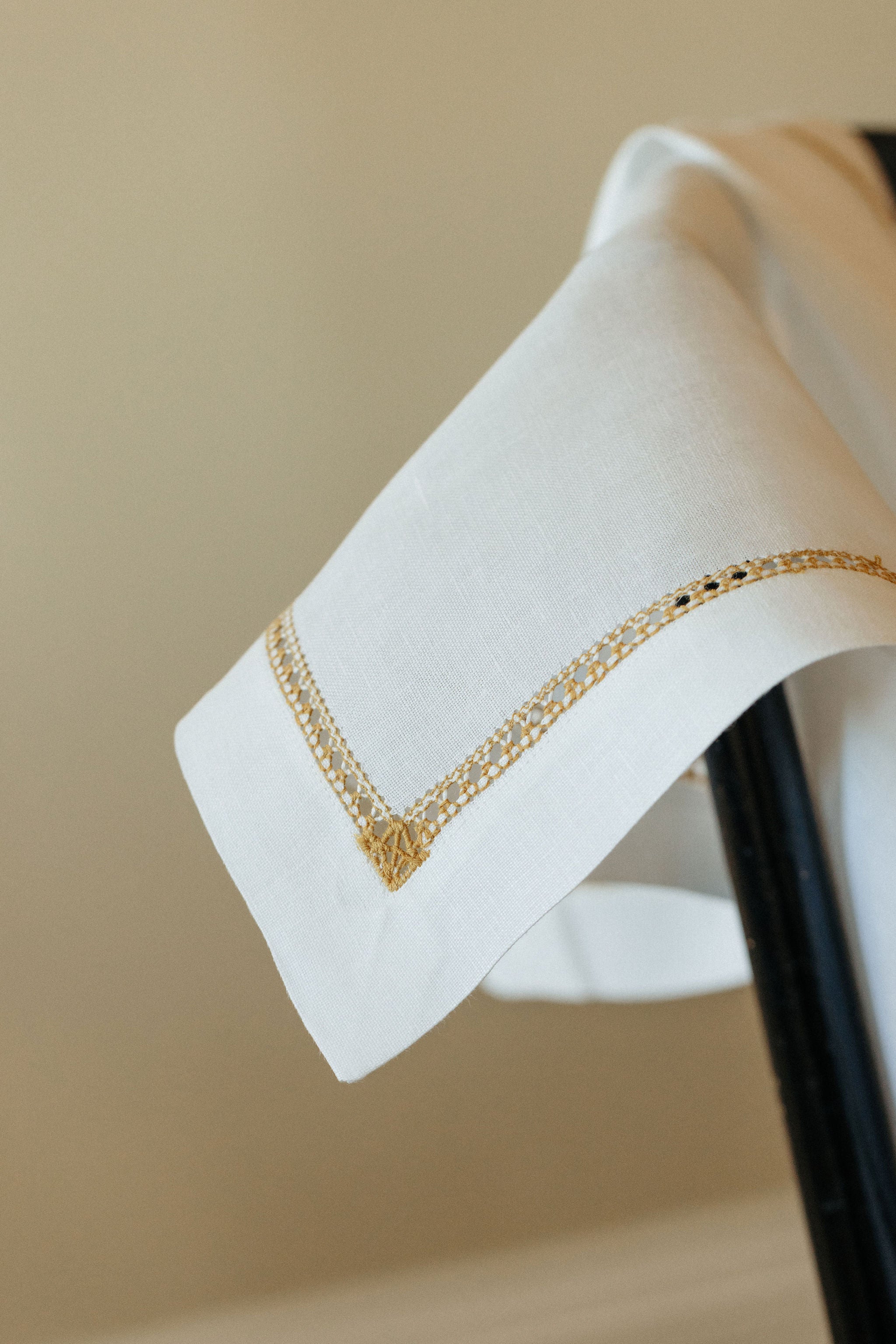 Georgiana Ladderstitch Linen Napkin, Straw