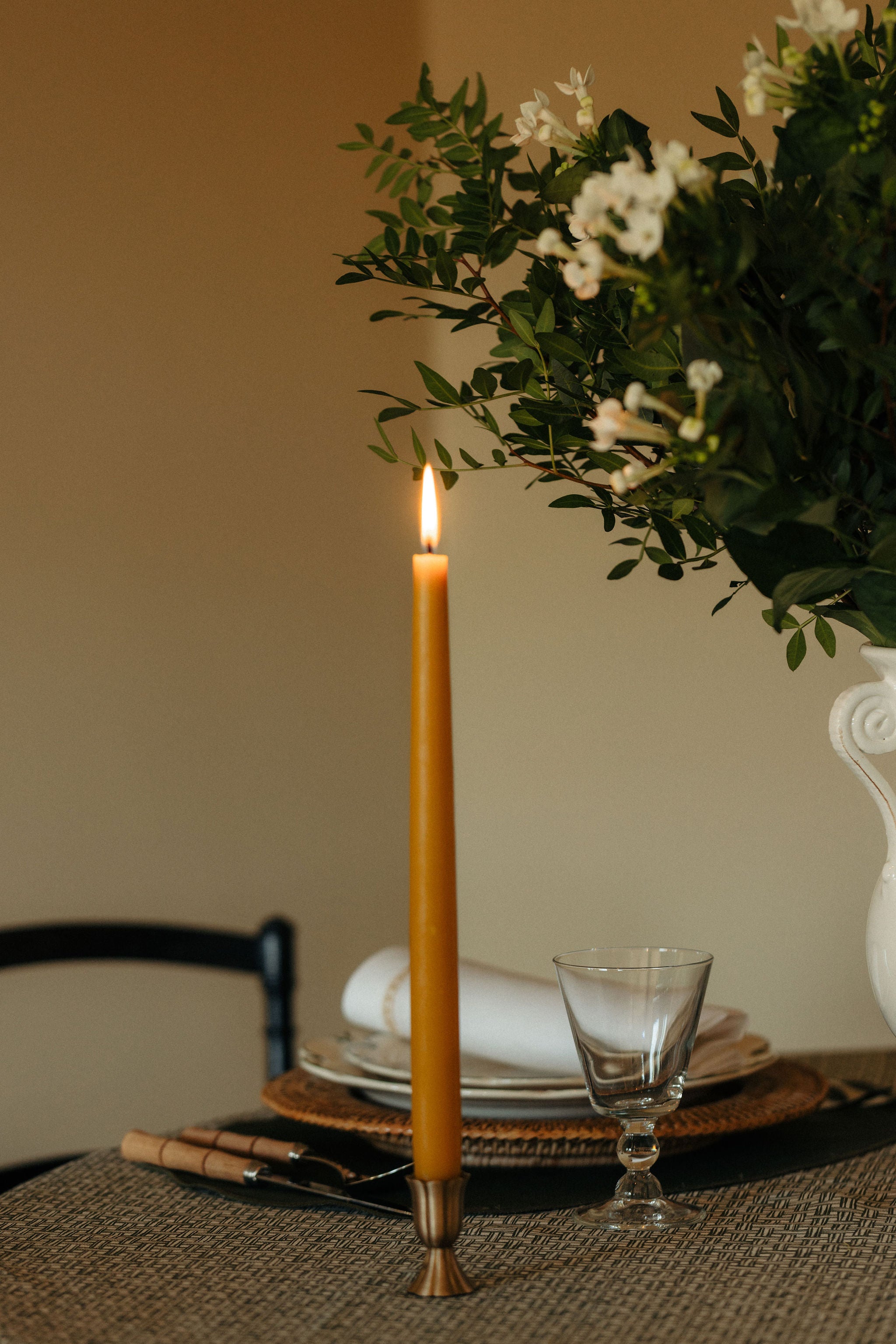 Pair of Fluted Candleholders, Brass