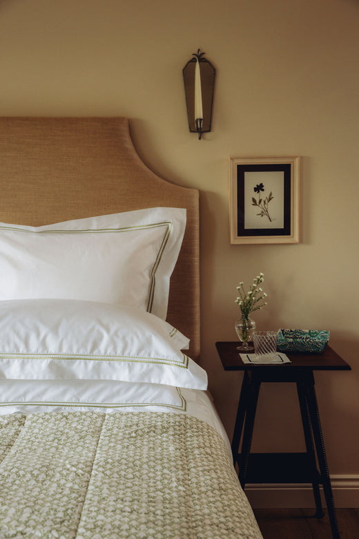 Evora Double Row Corded Bed Linen, Sage