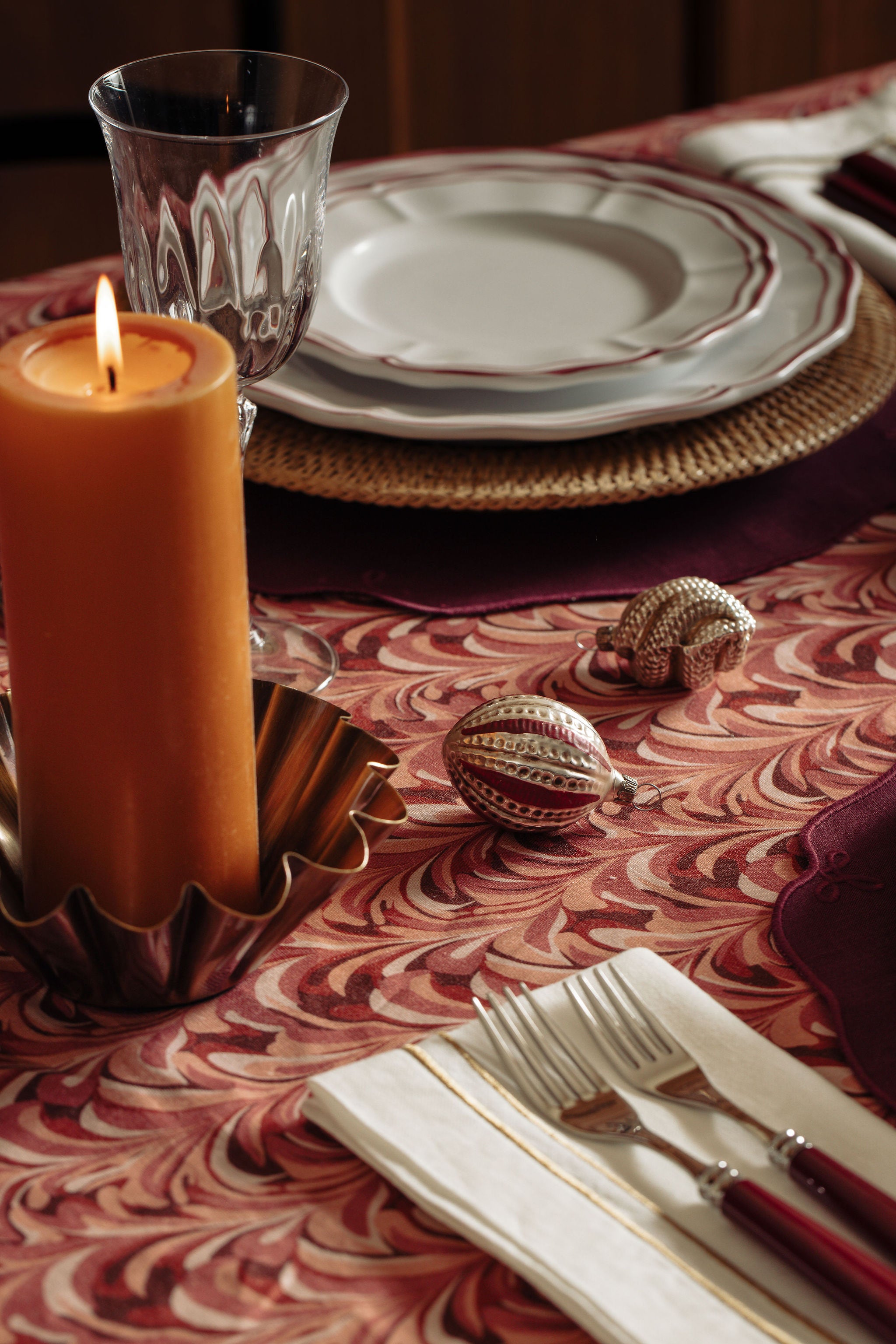 Esme Pillar Candleholder, Brass
