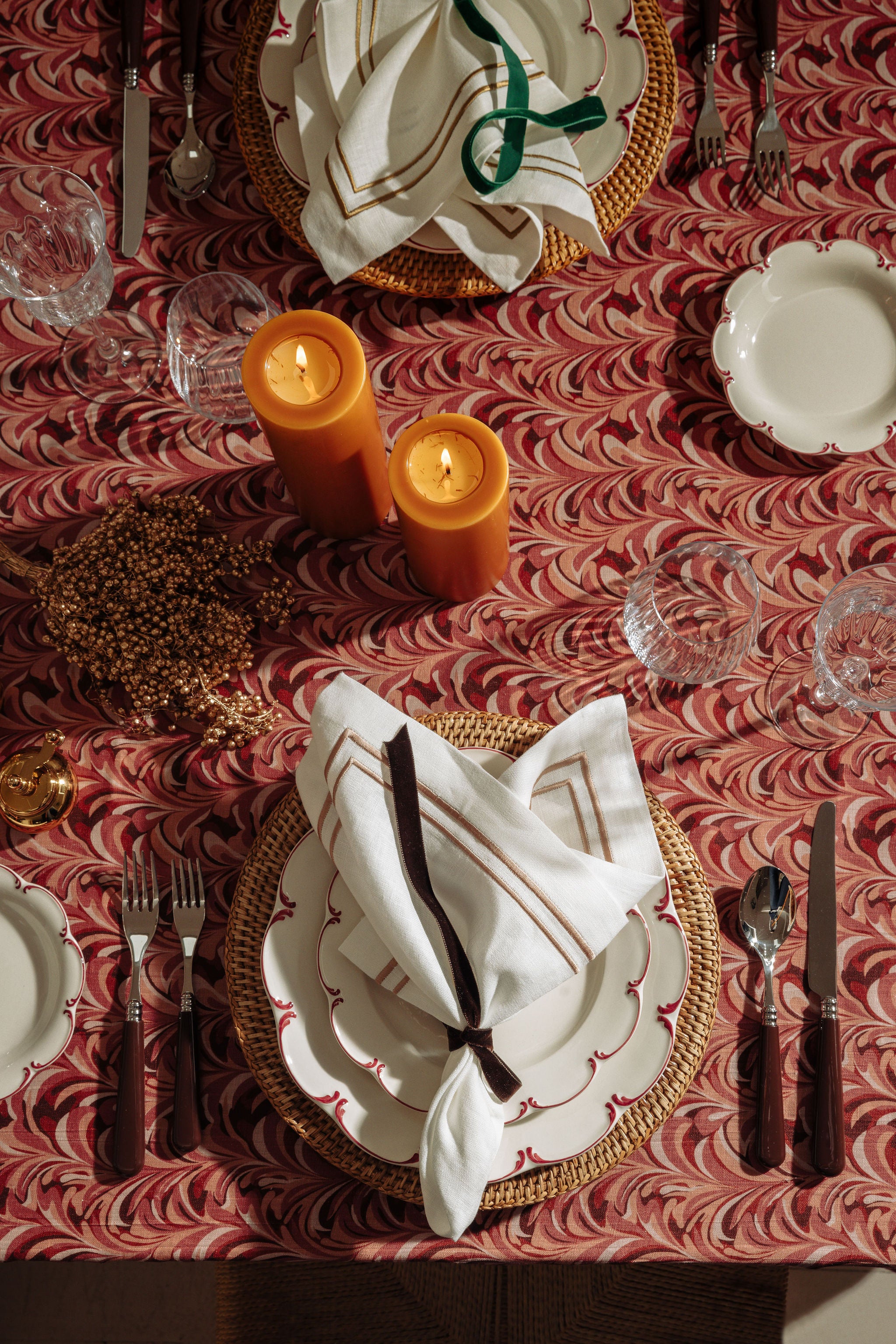 Marble Table Linens, Pink