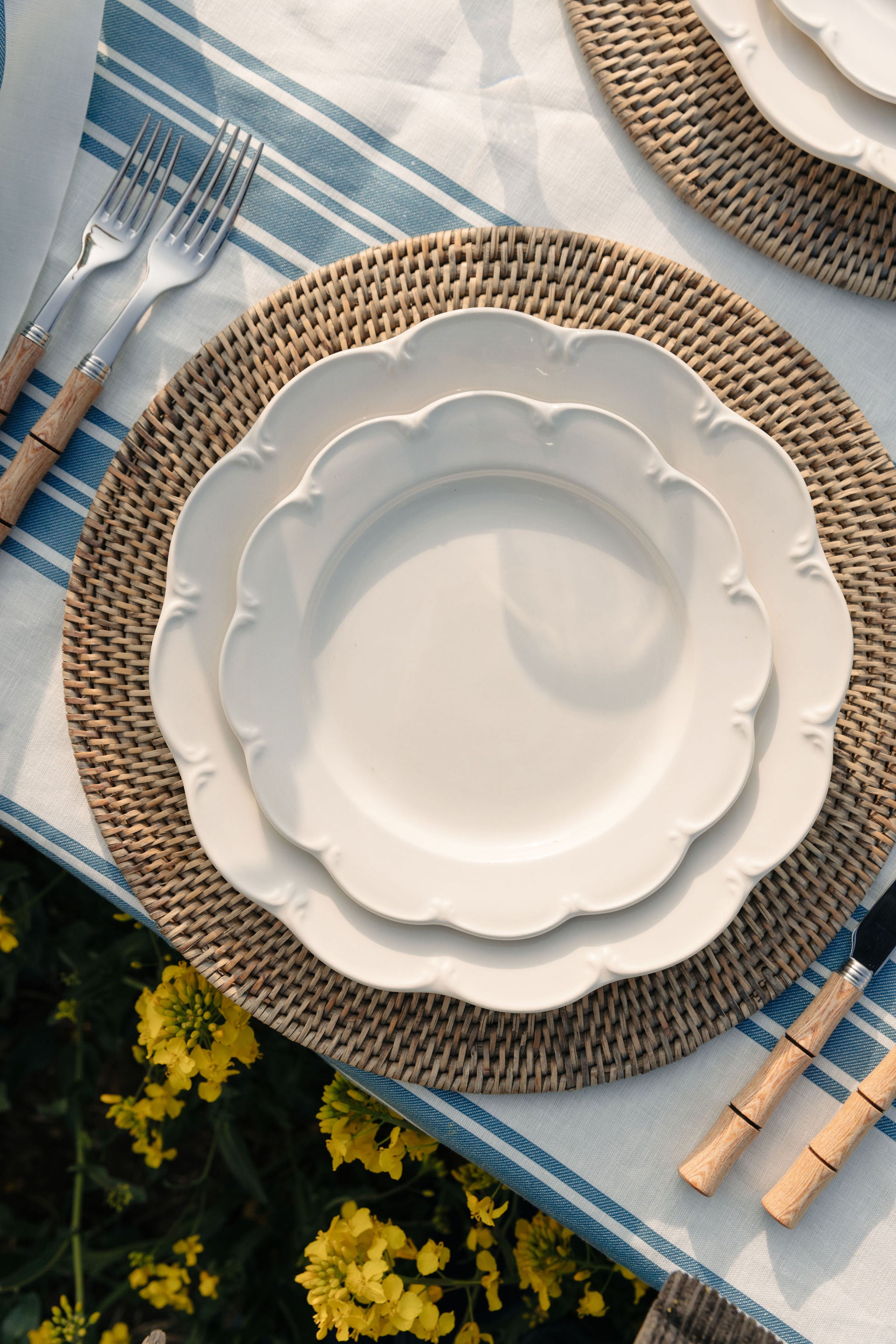 Rattan Round Placemat, Taupe
