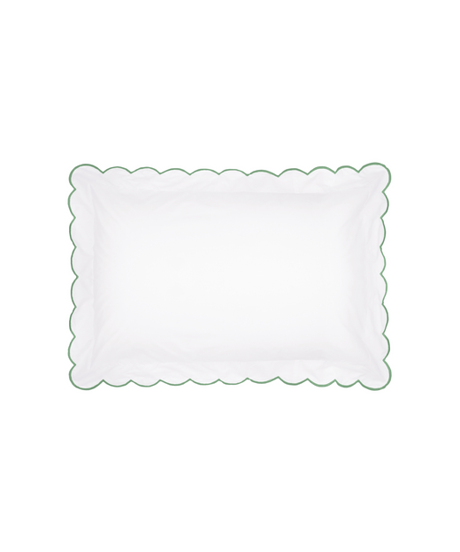 Pair of Annabelle Scalloped Pillowcases, Asparagus