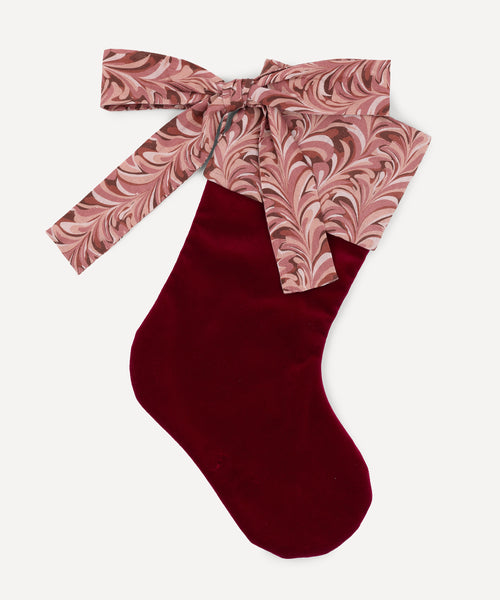 Pottery Barn Christmas Stocking Embroidered Maroon Burgundy deals Velvet Tree Floral