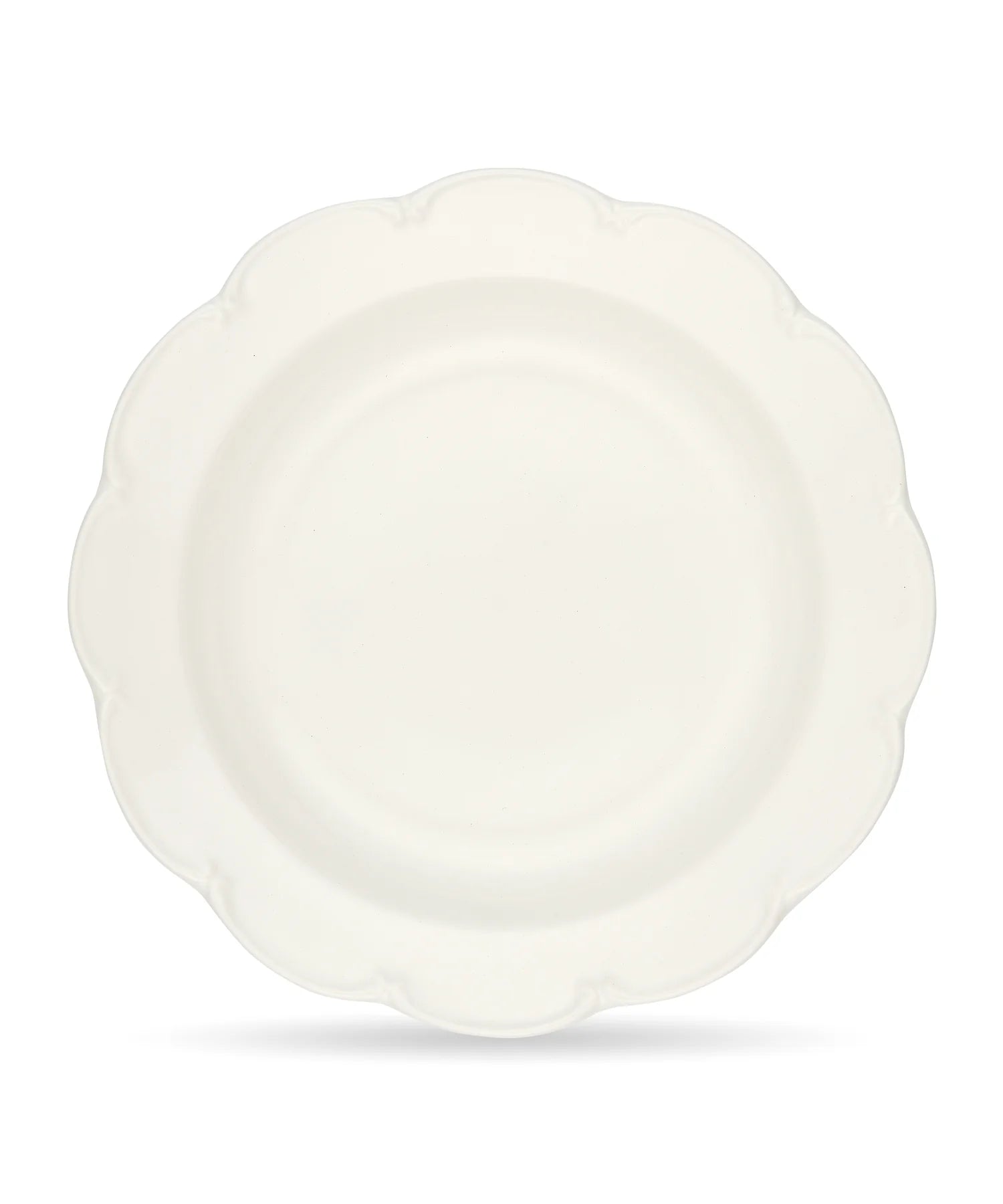 Set of 4 Olivia Scalloped Pasta Bowls, White