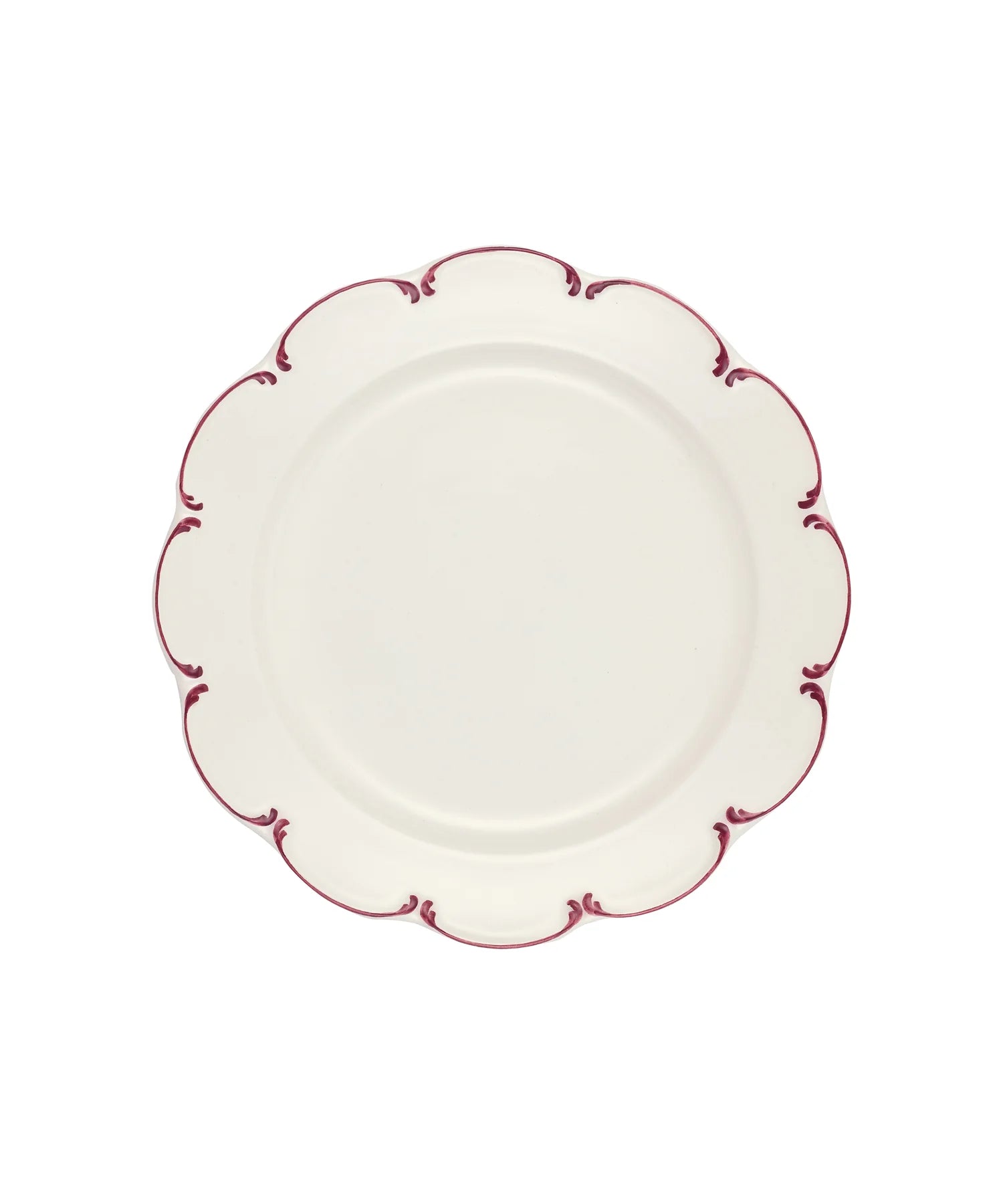 Olivia Scalloped Crockery, Raspberry Filet