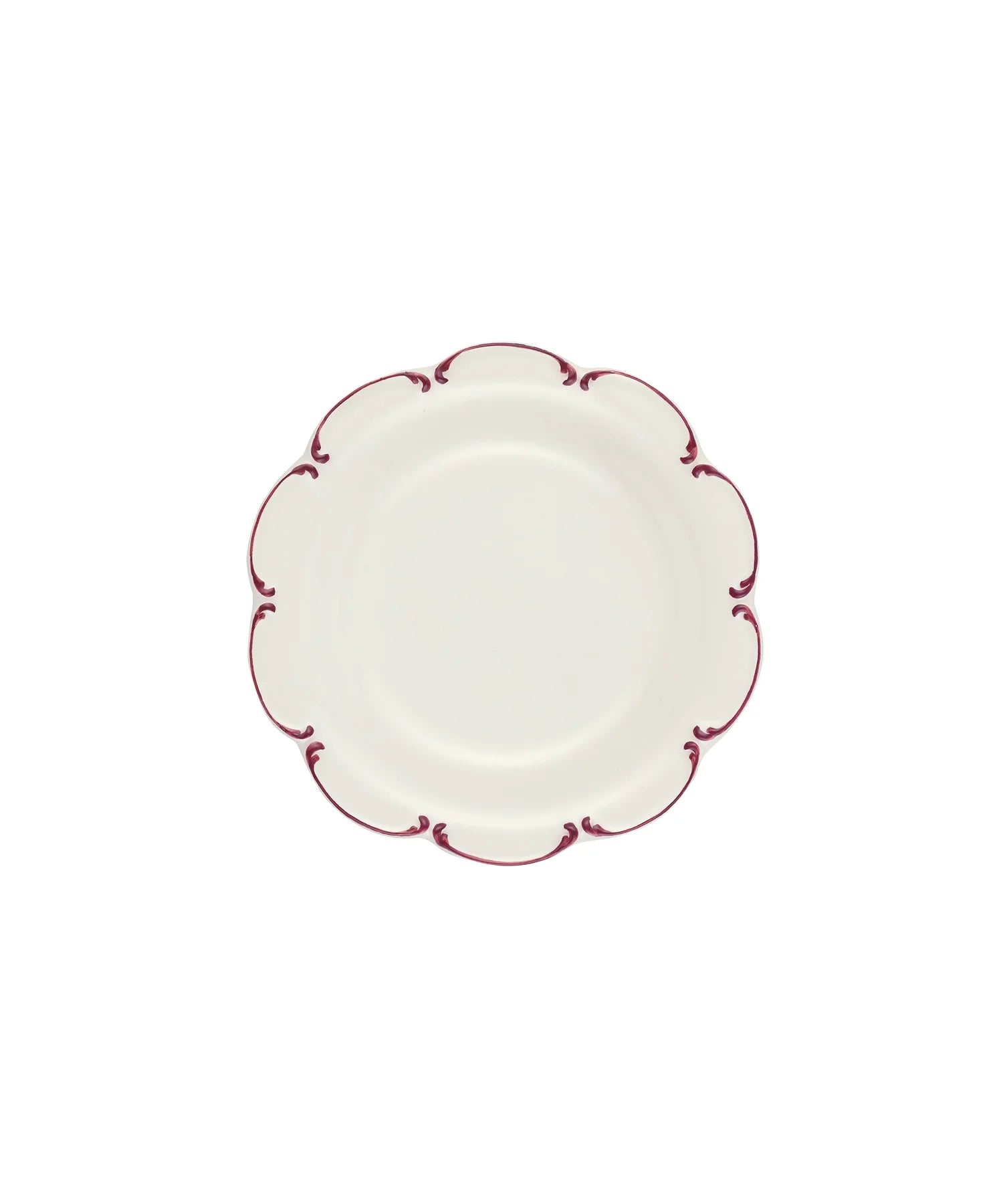 Olivia Scalloped Crockery, Raspberry Filet
