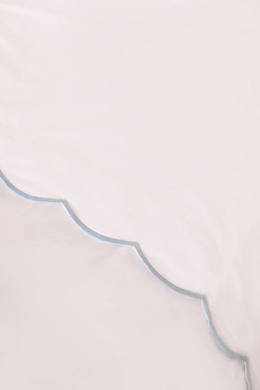 Annabelle Scalloped Bed Linen, Powder Blue, Detail