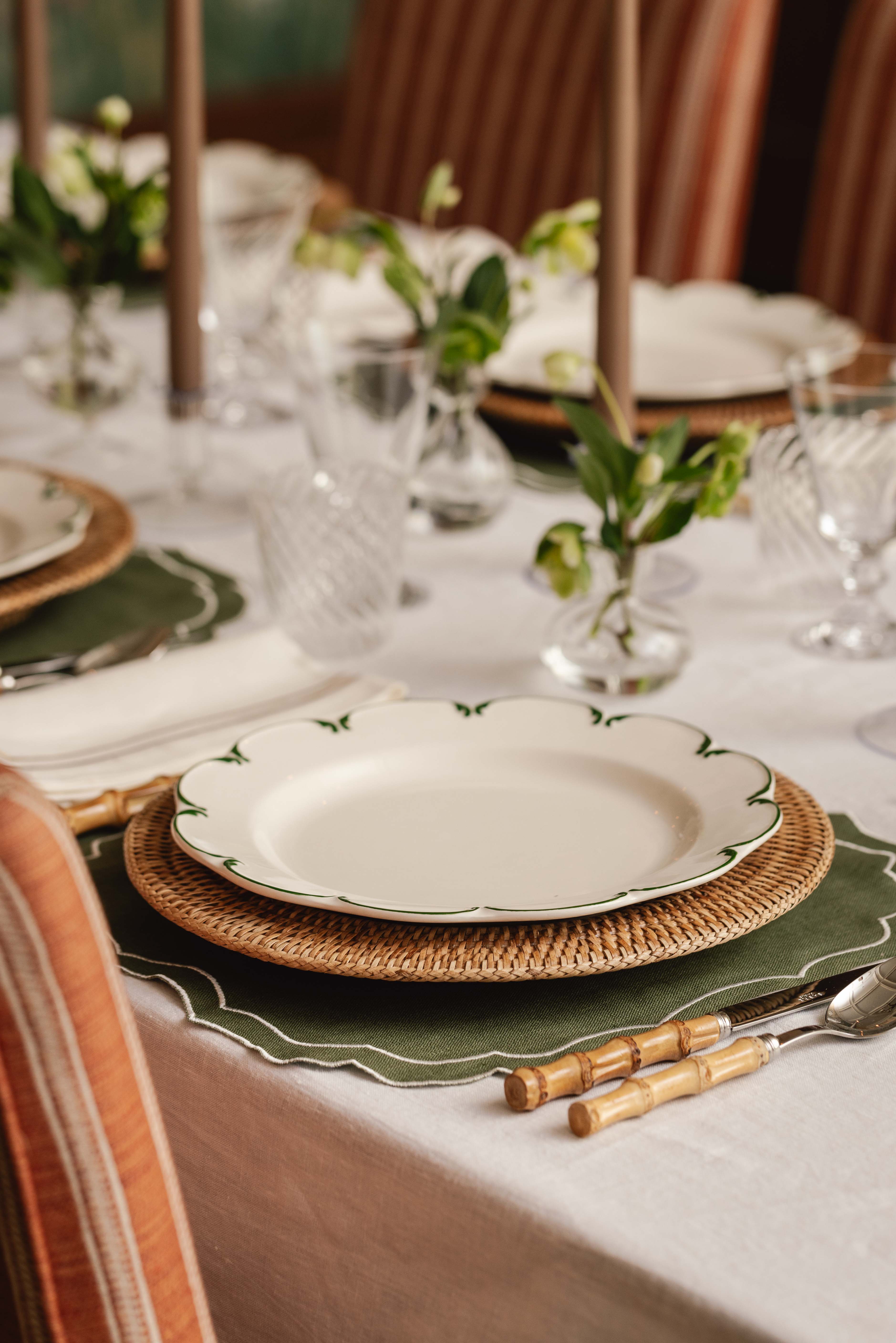 Rebecca Udall Rattan Charger, Natural with Julia Tumblers
