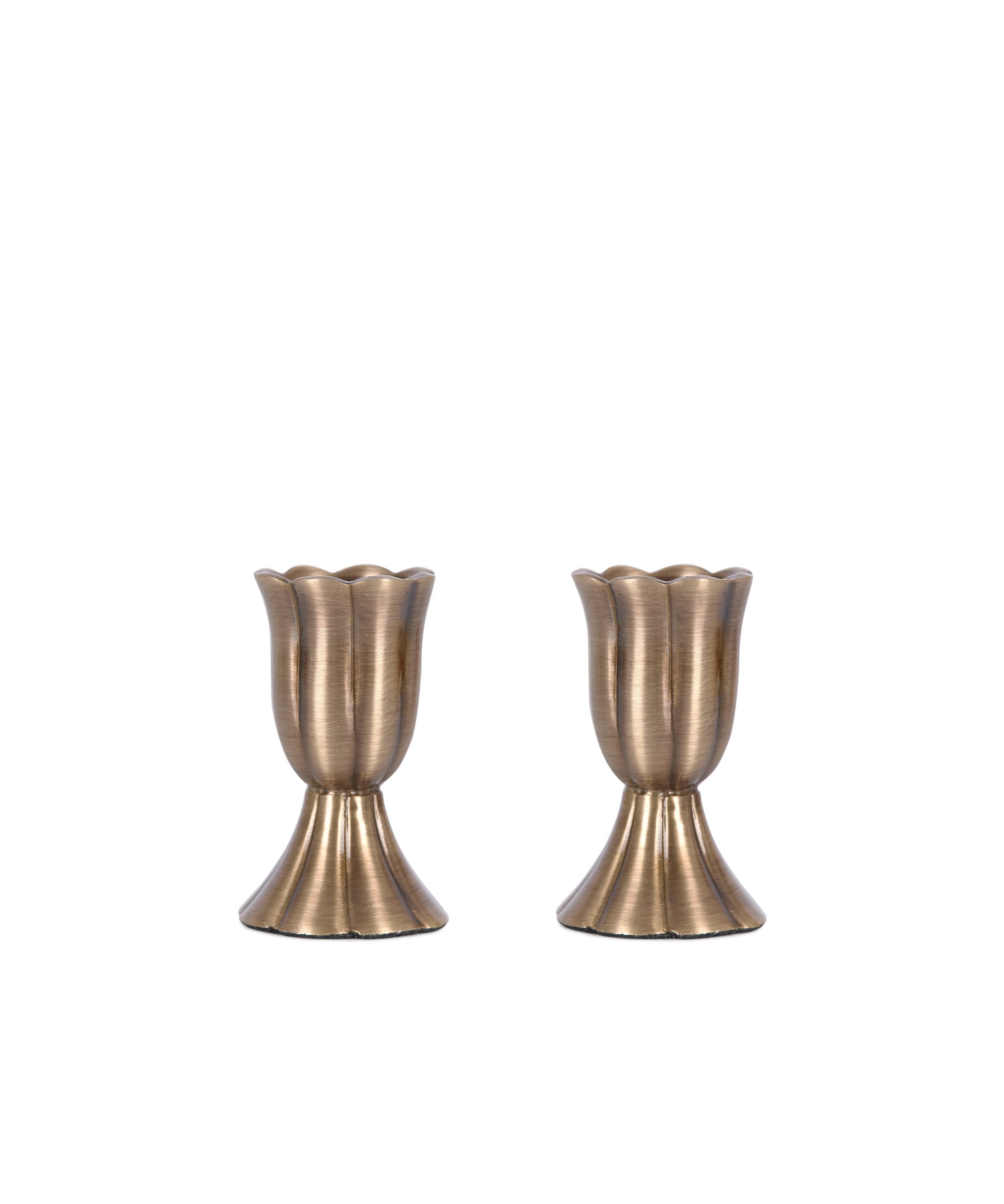 Rebecca Udall Fluted Candle Holder, Brass, Cut Out Detail