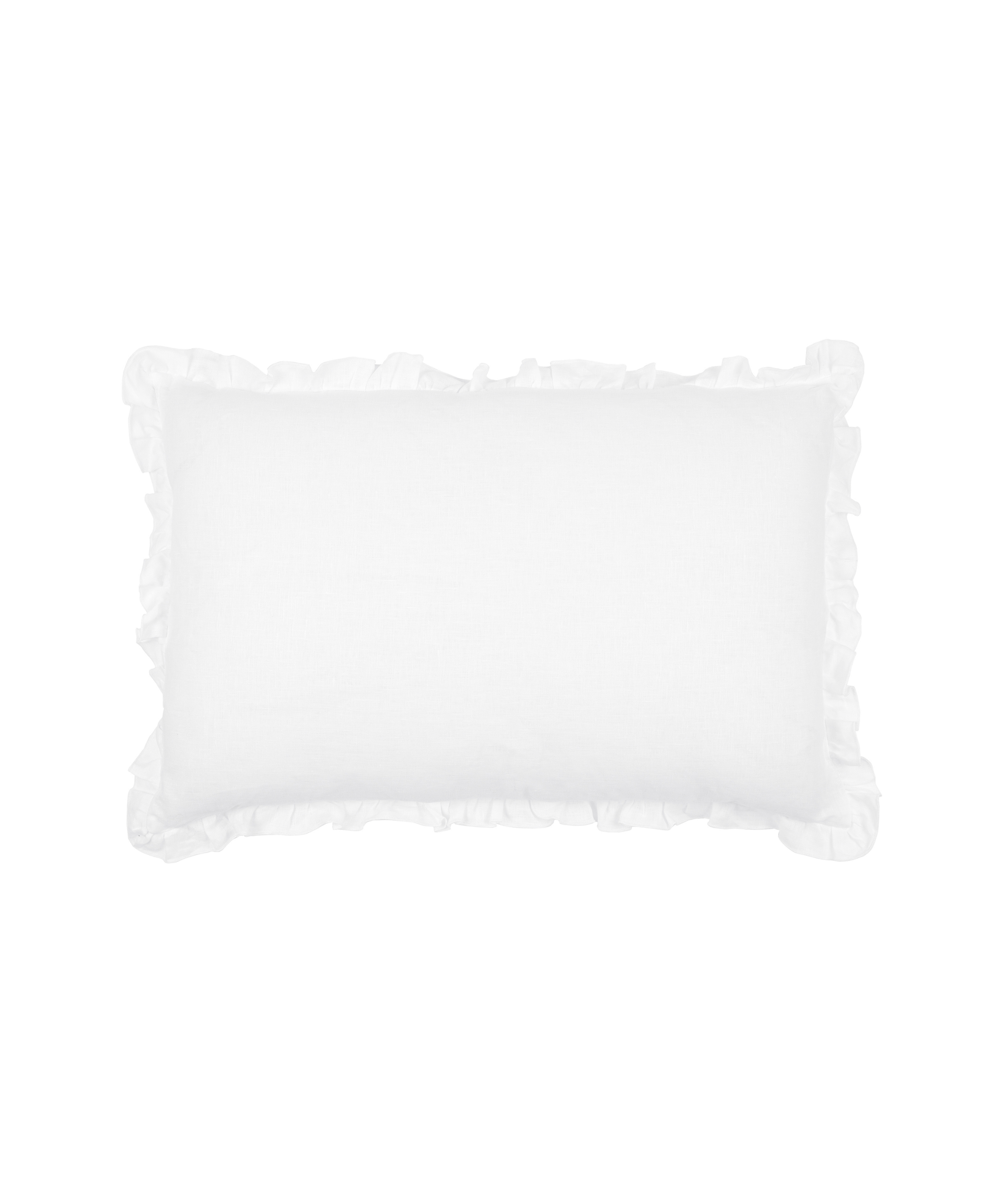 Rebecca Udall Ruffle Linen Cushion Cover, White Rectangular