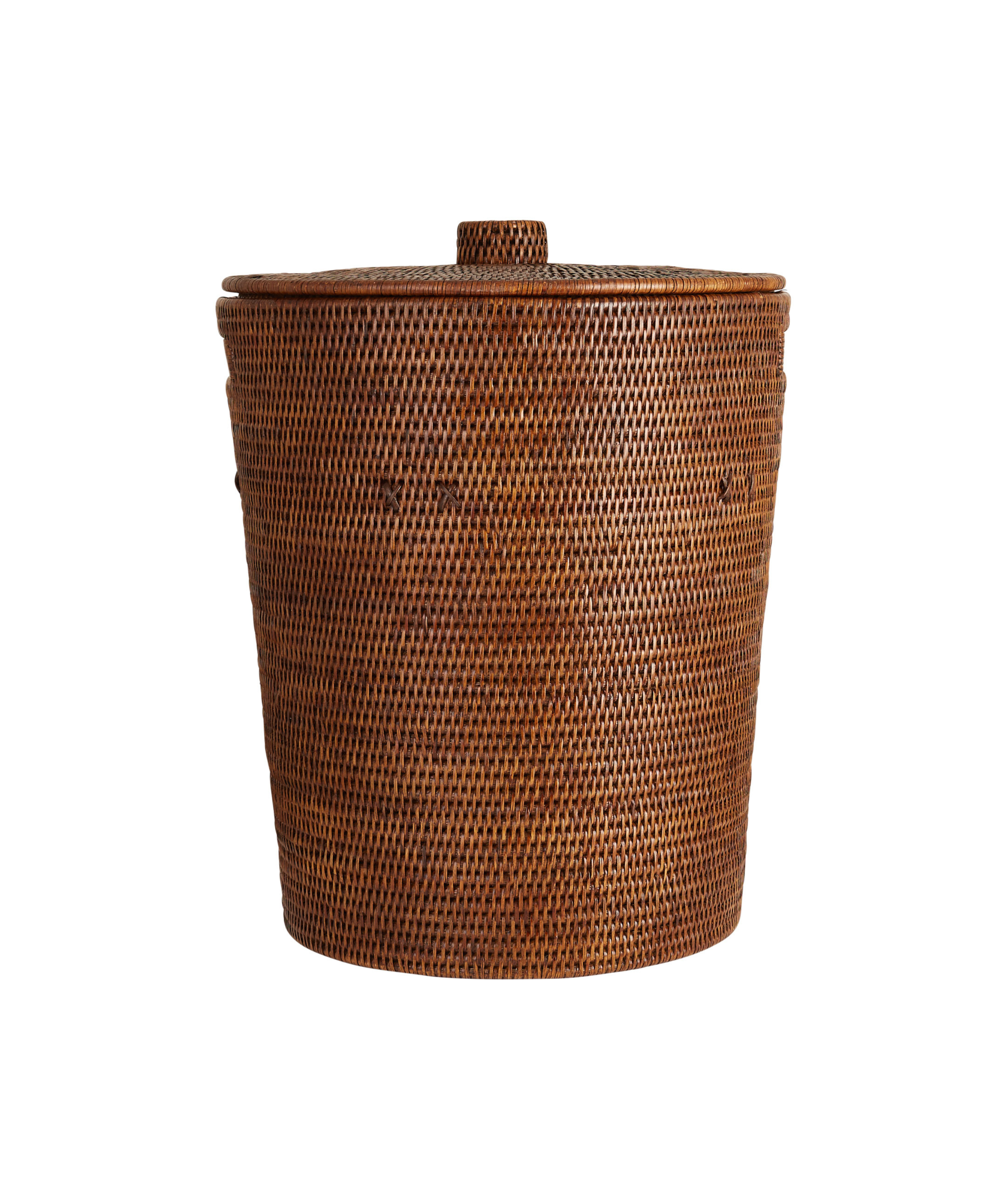 Rattan Round Laundry Basket, Brown