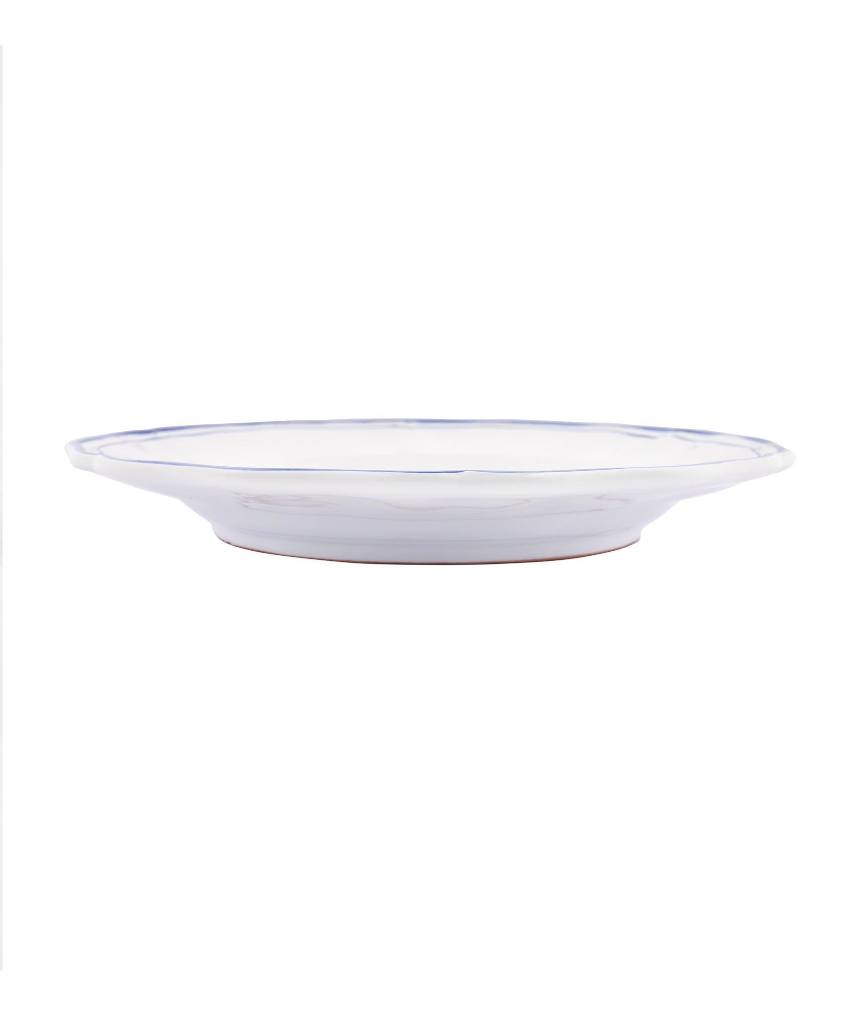 Set of 4 Zita Scalloped Dinner Plates, Marine Blue, Cut Out