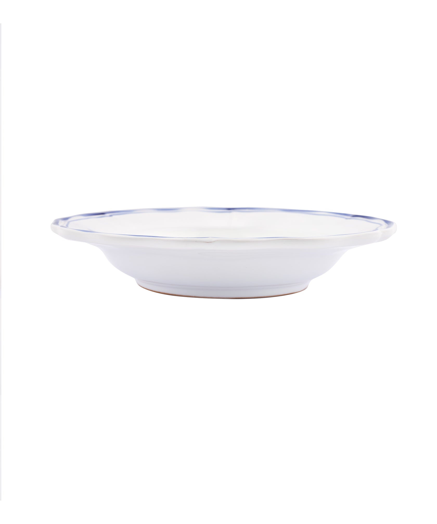 Set of 4 Zita Scalloped Pasta Bowls, Marine Blue, Side Profile