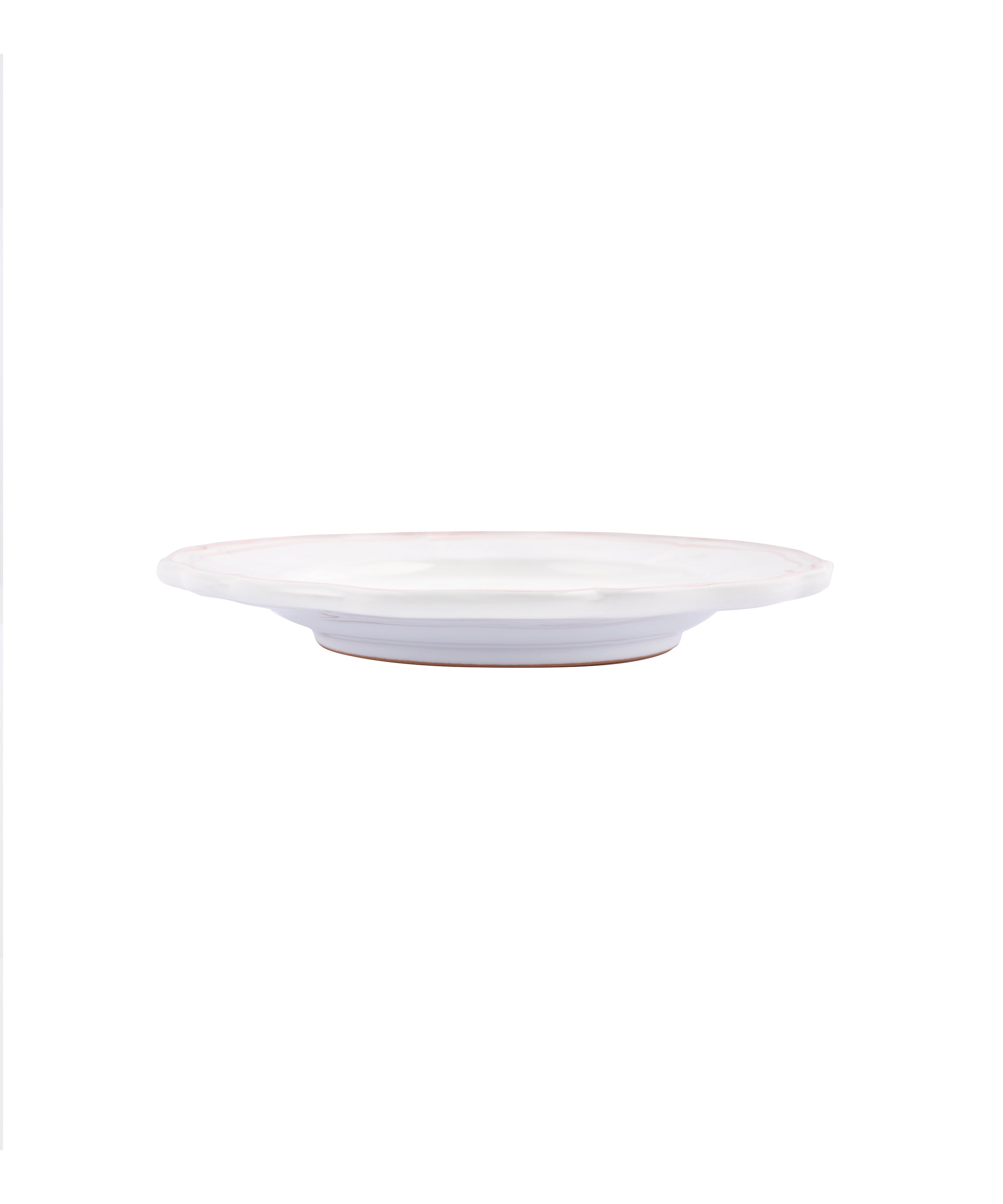 Zita Scalloped Crockery, Blush Pink, Dessert Plate, Side Profile