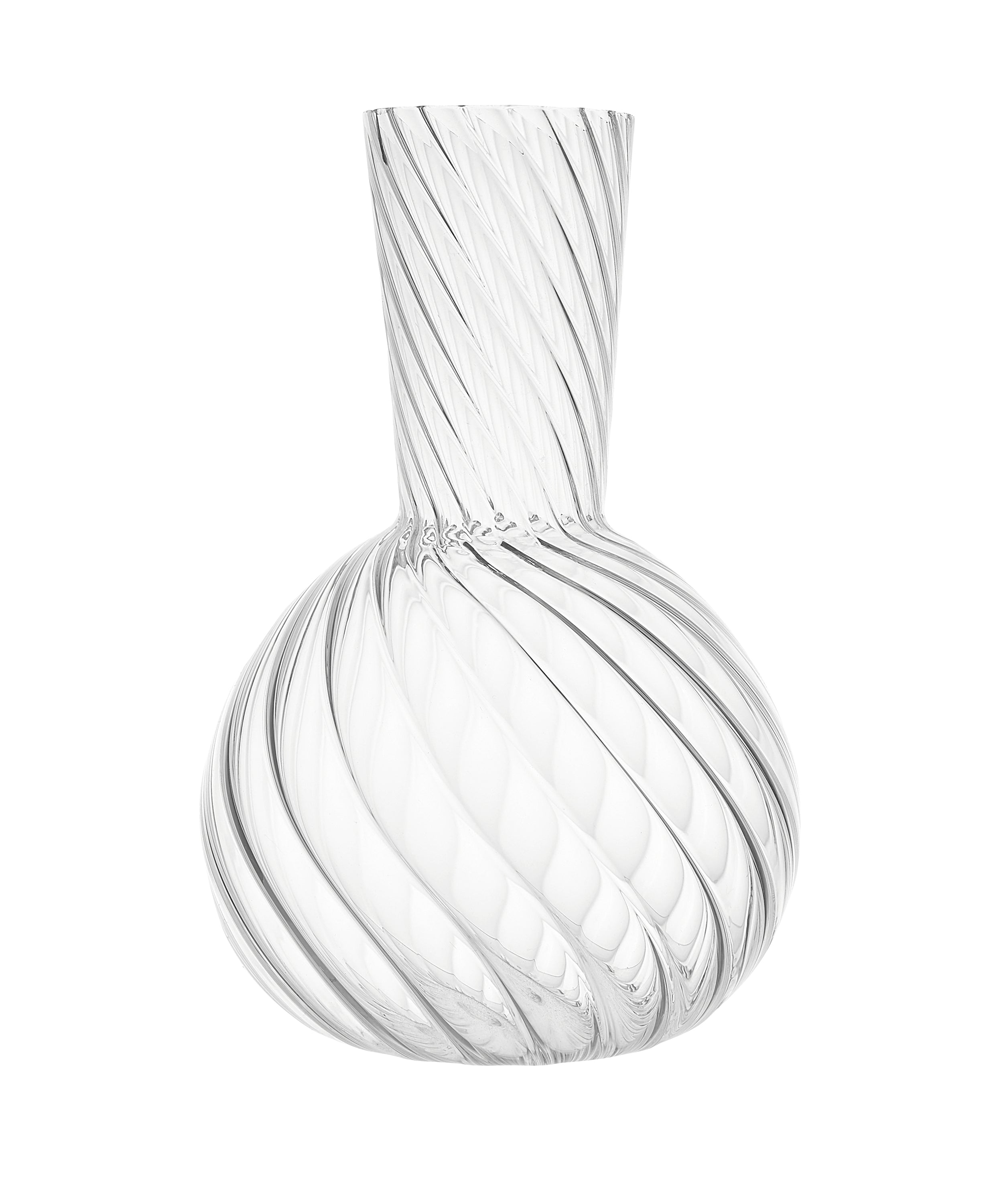Rebecca Udall, Elegant Tapered Rippled Borosilicate Glass Carafe