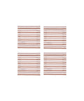 Rebecca Udall Set of 4 Victoria Striped Linen Coasters, Dusty Rosewood