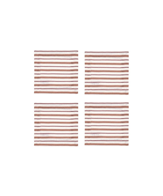 Victoria Striped Table Linens, Dusty Rosewood