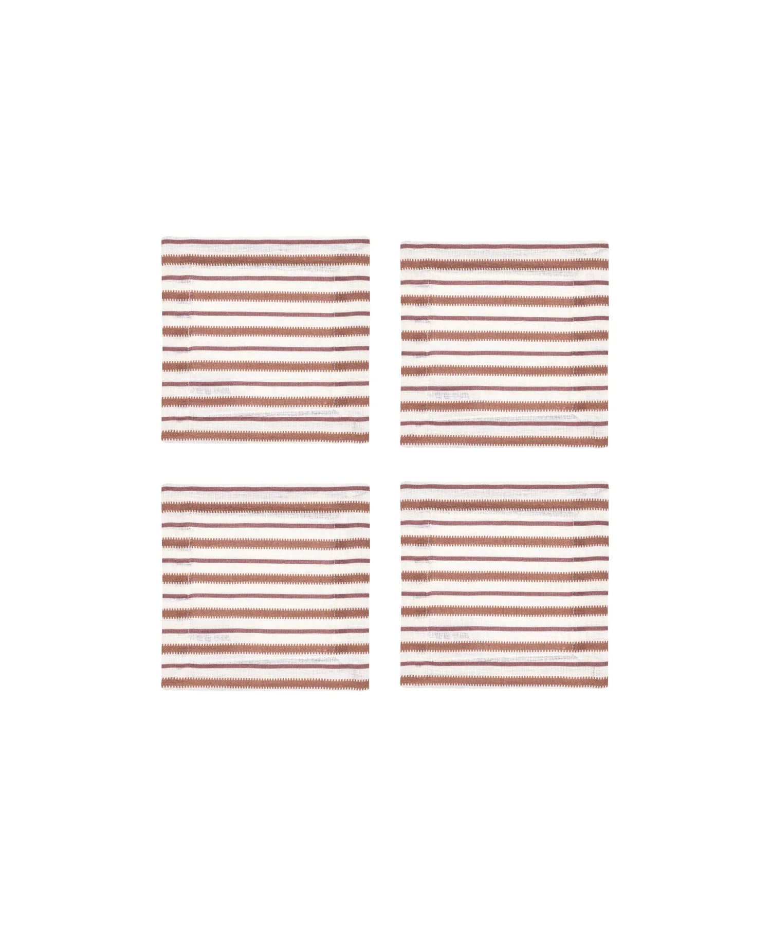 Victoria Striped Table Linens, Dusty Rosewood