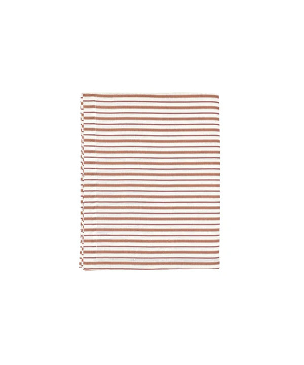 Victoria Striped Table Linens, Dusty Rosewood