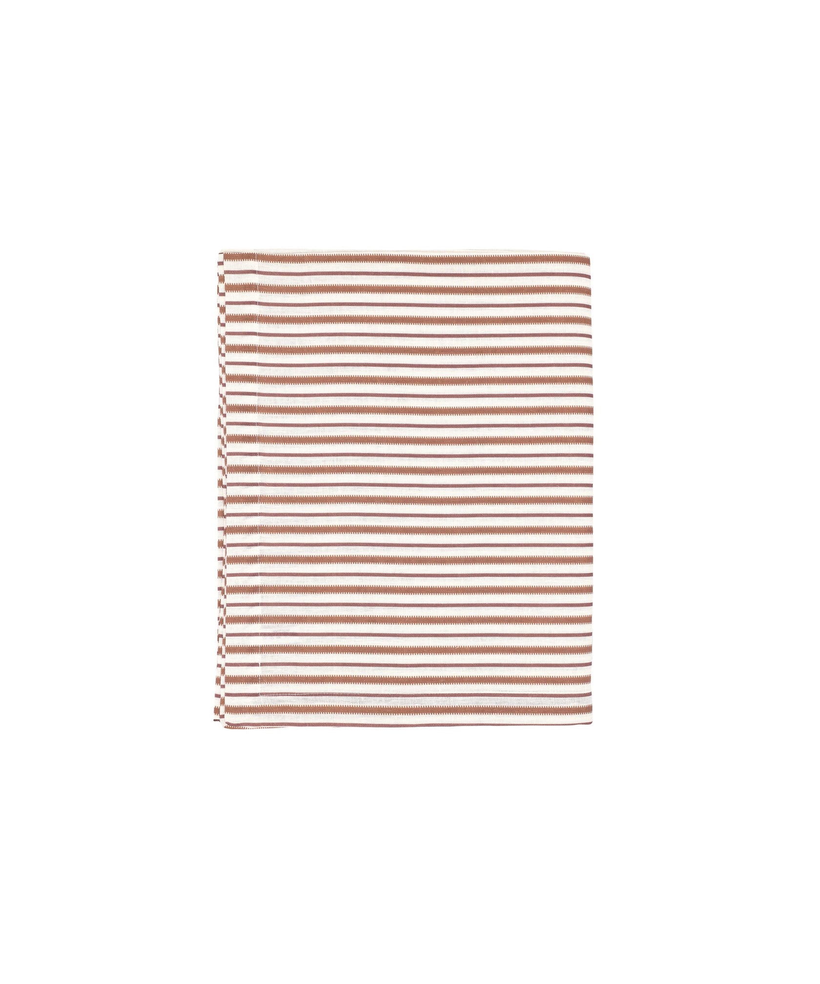 Rebecca Udall Victoria Striped Linen Tablecloth, Dusty Rosewood, Rebecca Udall, Front View