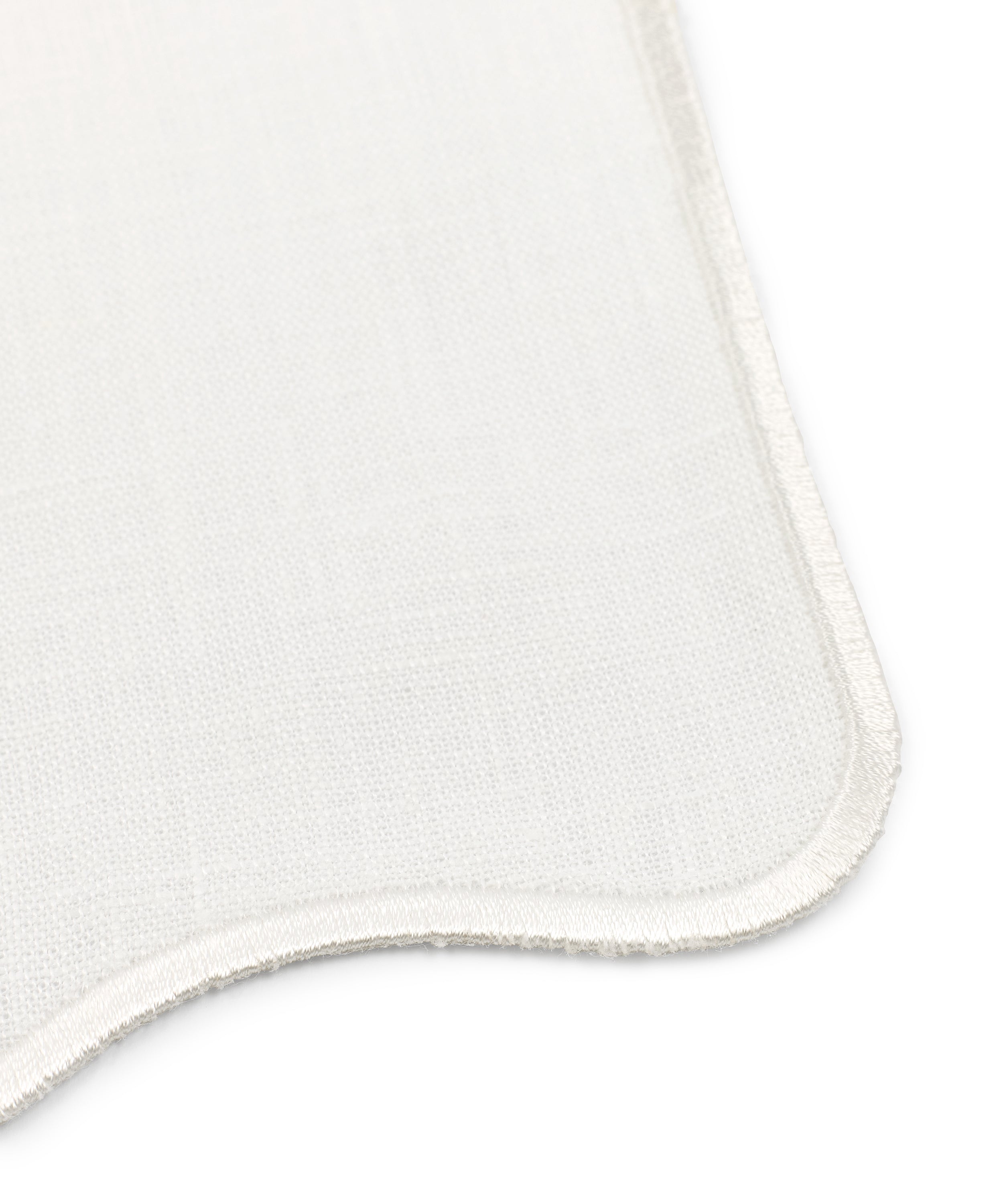 Rebecca Udall White Wavy Scalloped Linen Napkin Border Close Up