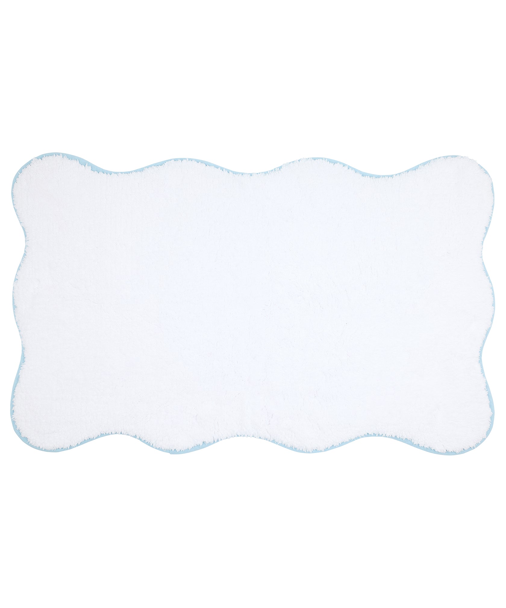 Amelia Scalloped Bath Mat, Powder Blue