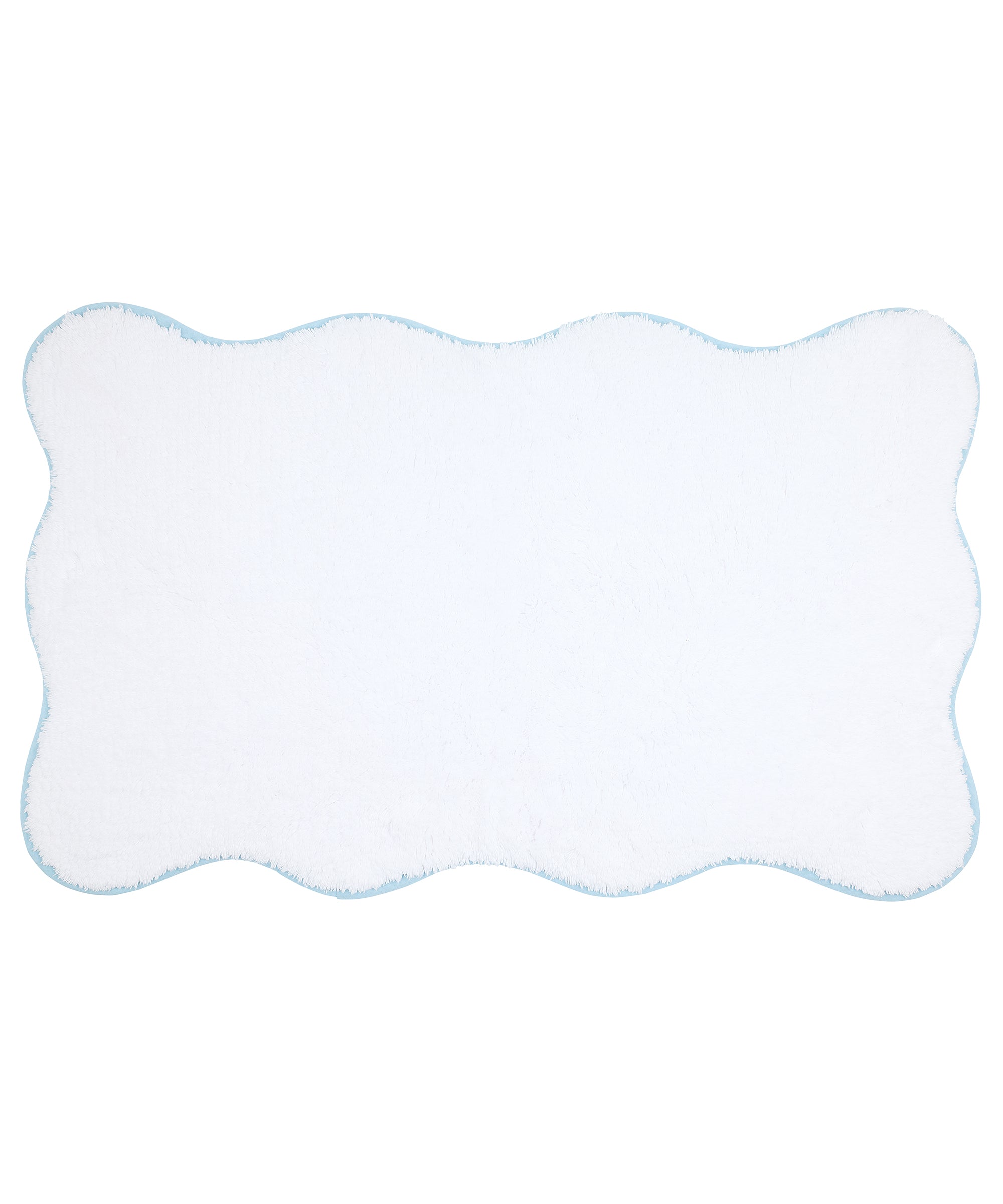 Amelia Scalloped Bath Mat, Powder Blue