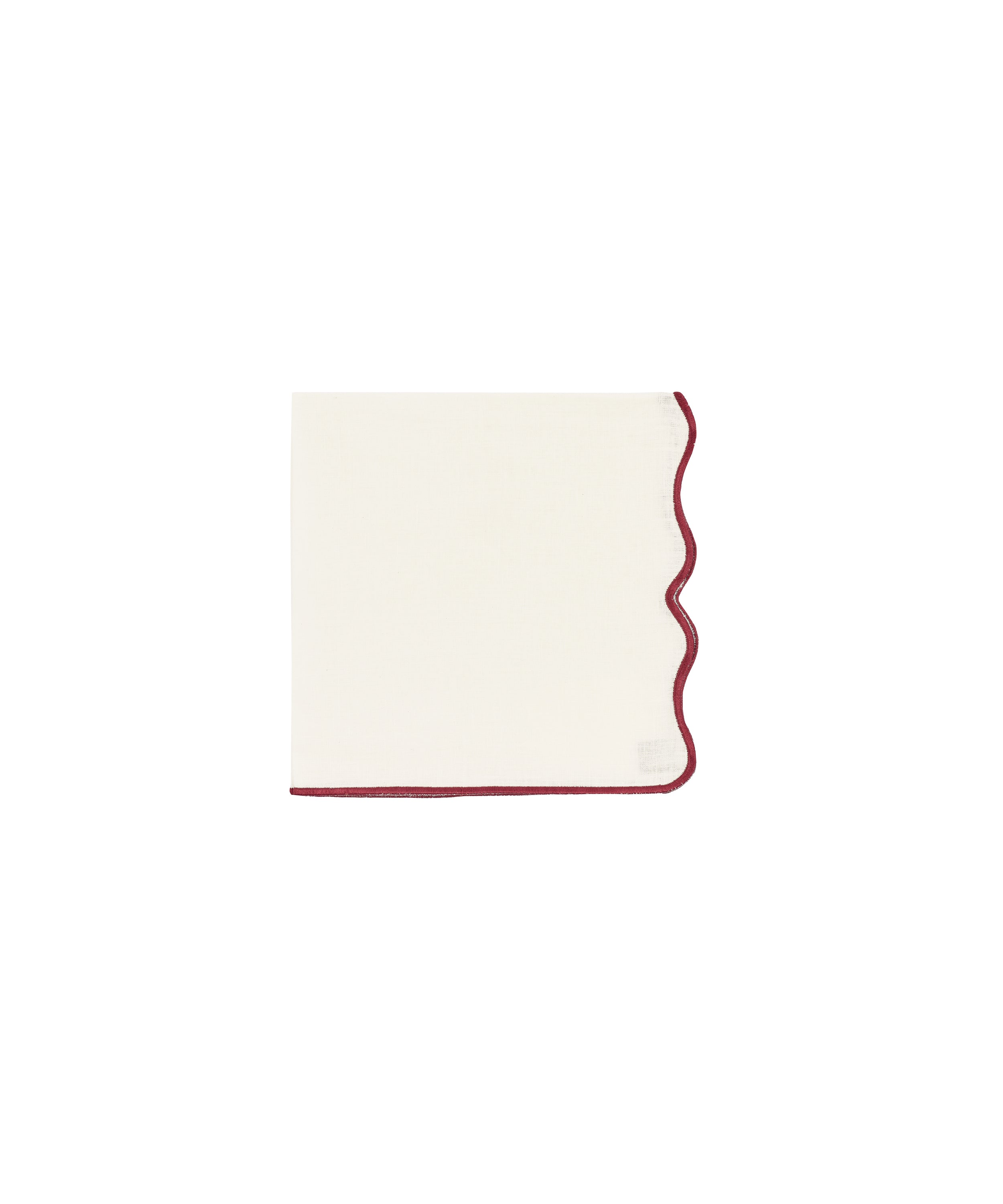 Scalloped Dinner Napkin, Burgundy