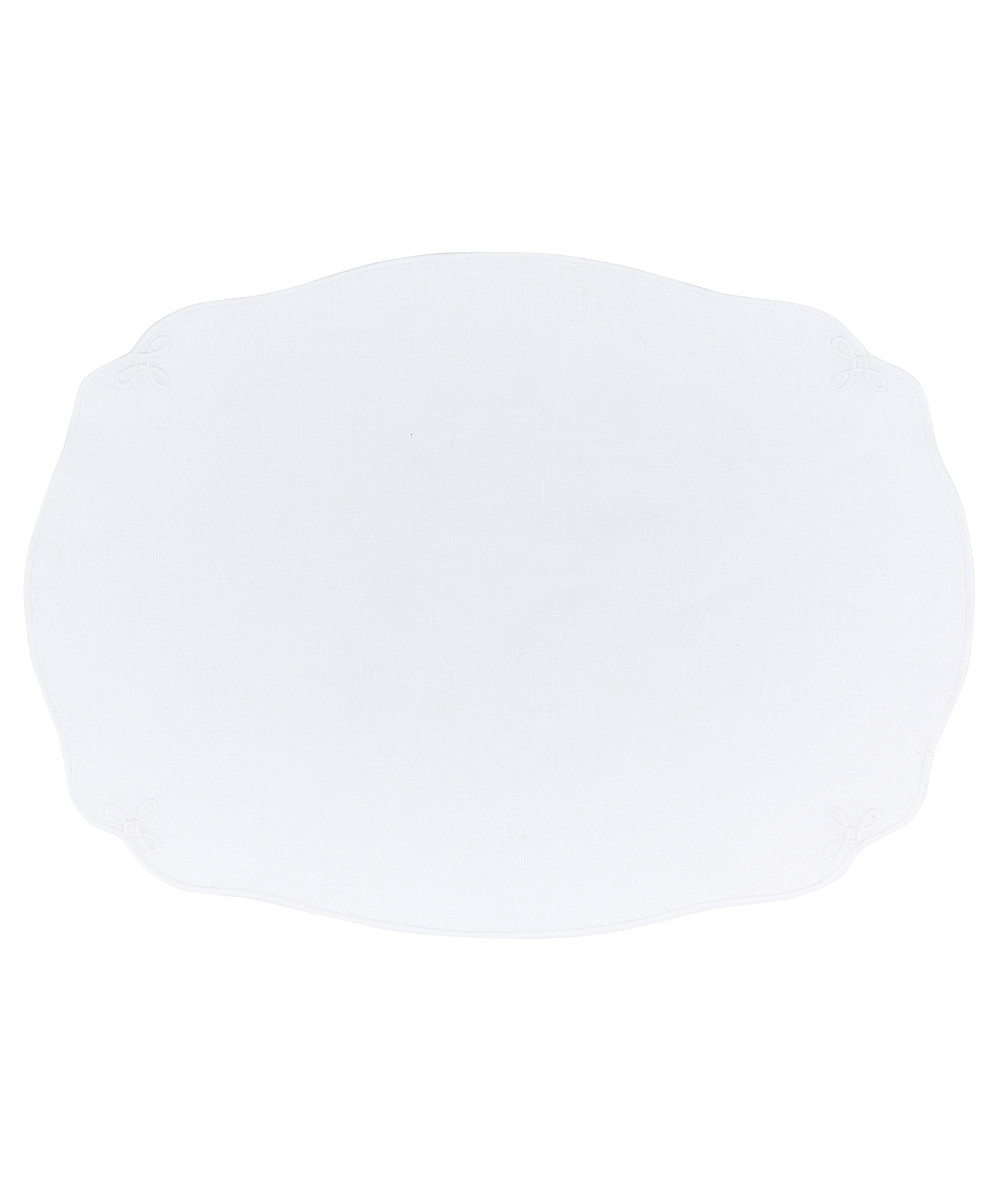 Set of 4 Nancy Linen Placemats, White