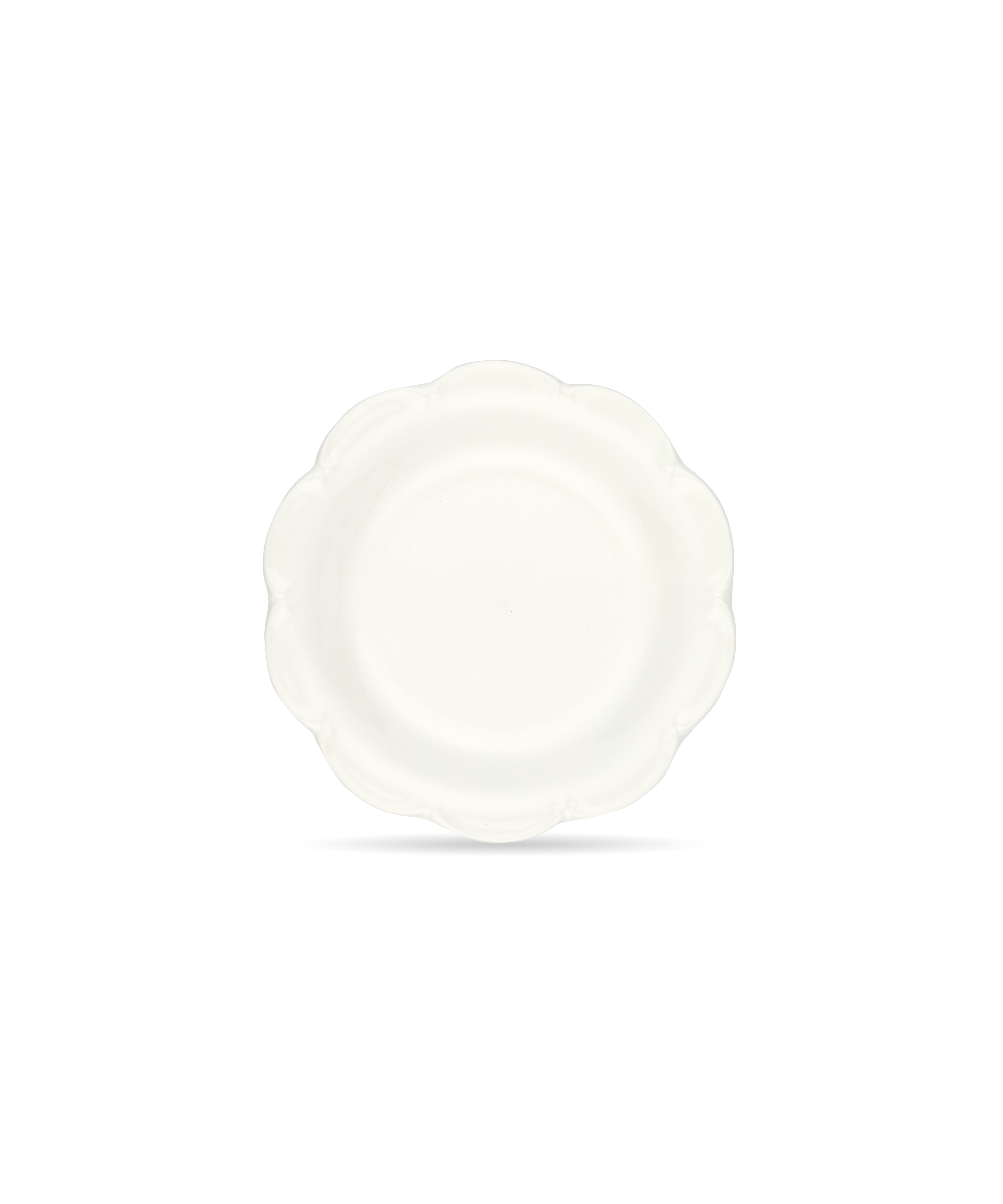 Set of 4 Olivia Scalloped Side Plates, White