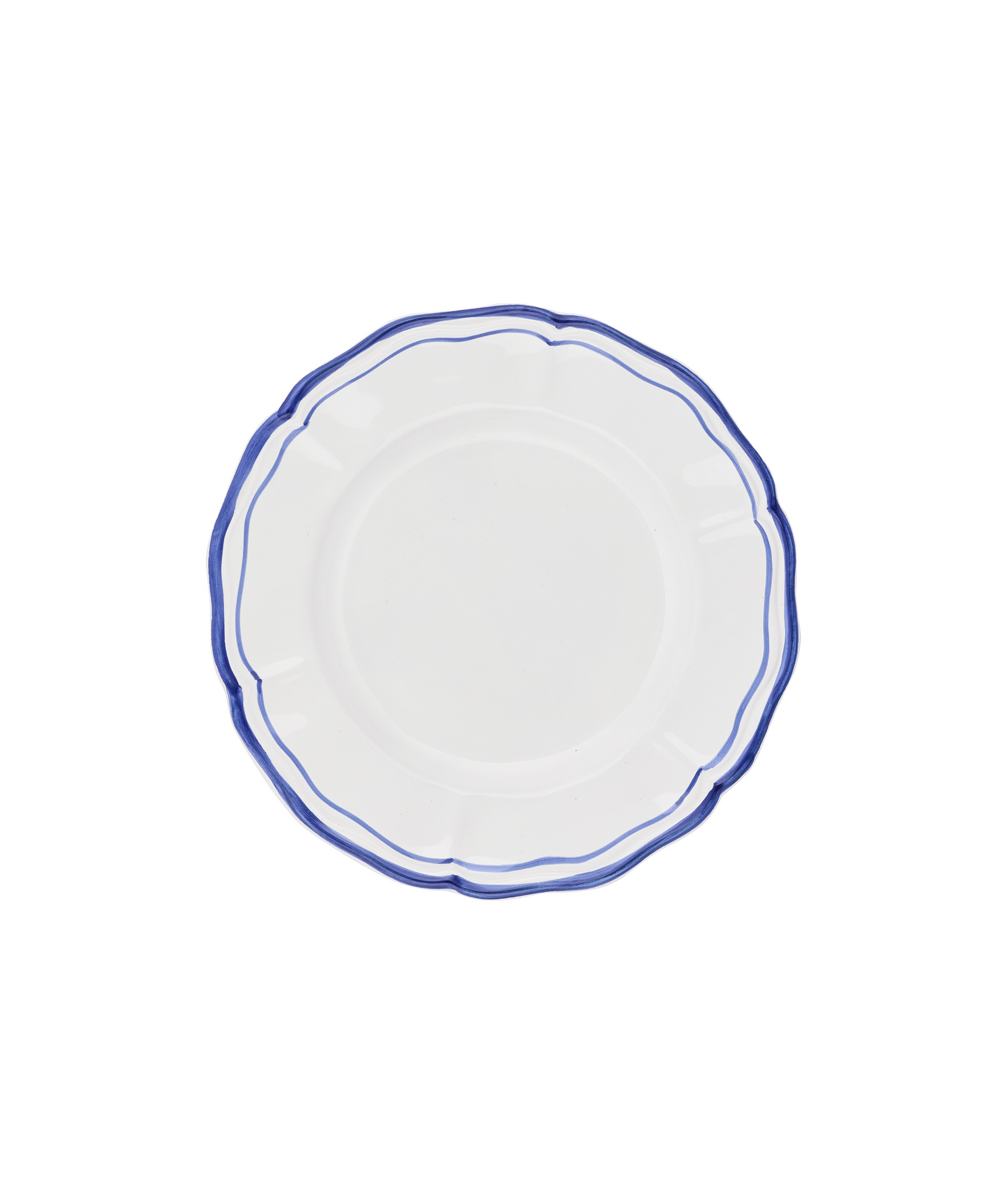 Zita Scalloped Crockery, Marine Blue, Dessert Plate, Cut Out