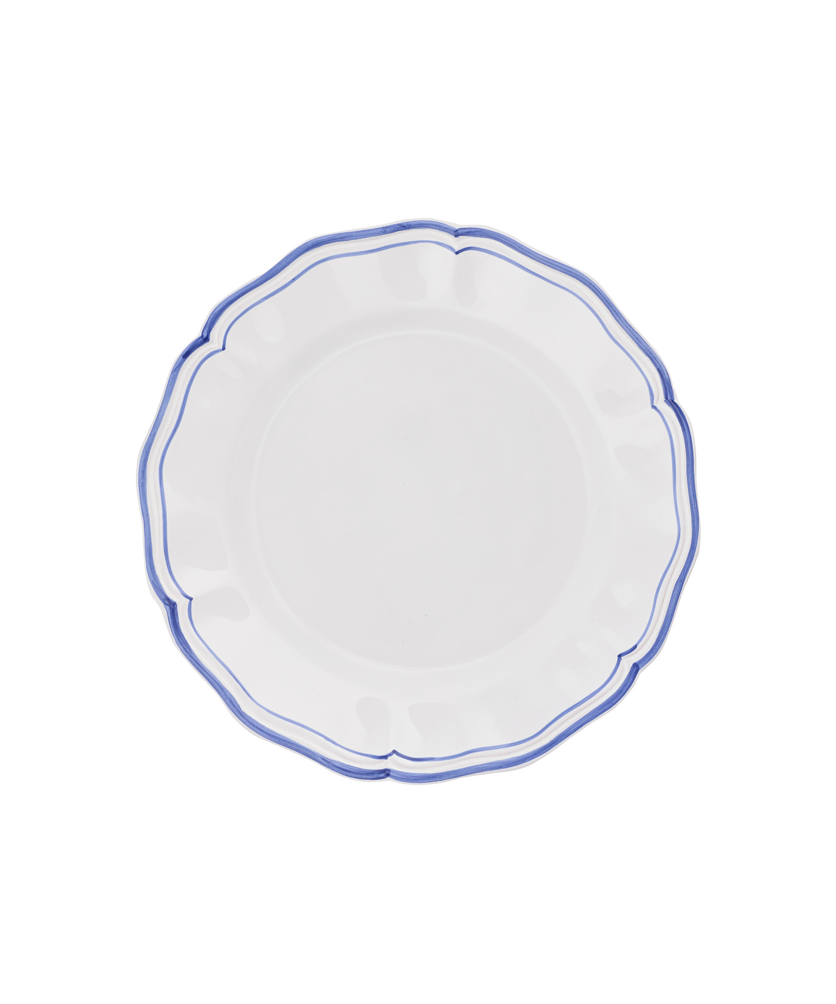 Set of 4 Zita Scalloped Dinner Plates, Marine Blue, Cut Out