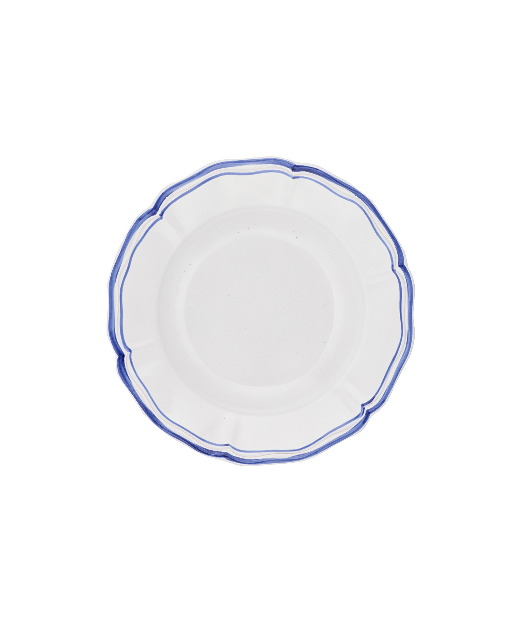 Set of 4 Zita Scalloped Pasta Bowls, Marine Blue, Cut Out