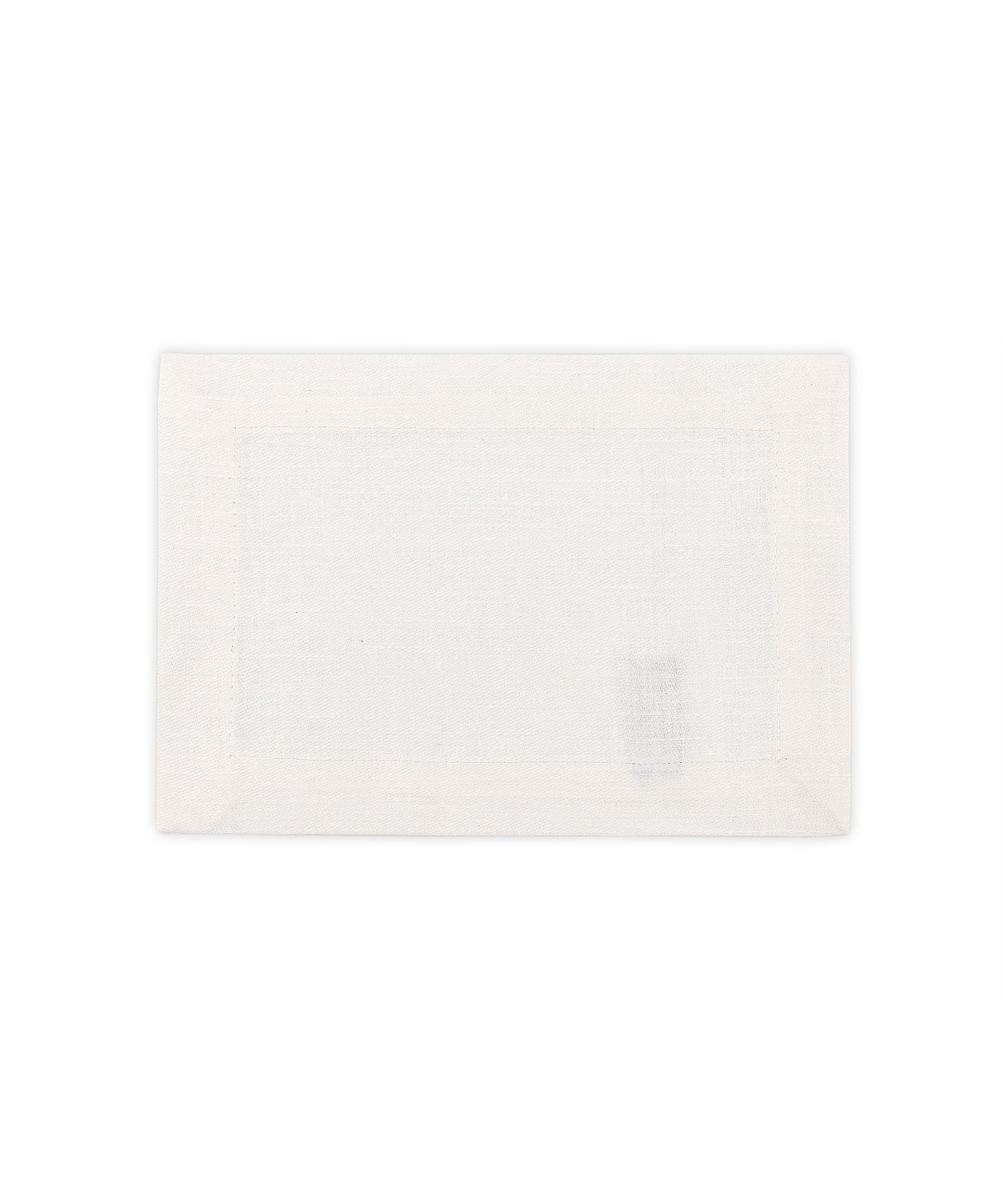 Rebecca Udall Set of 4 Jacquard Linen Cocktail Napkins, White Linen
