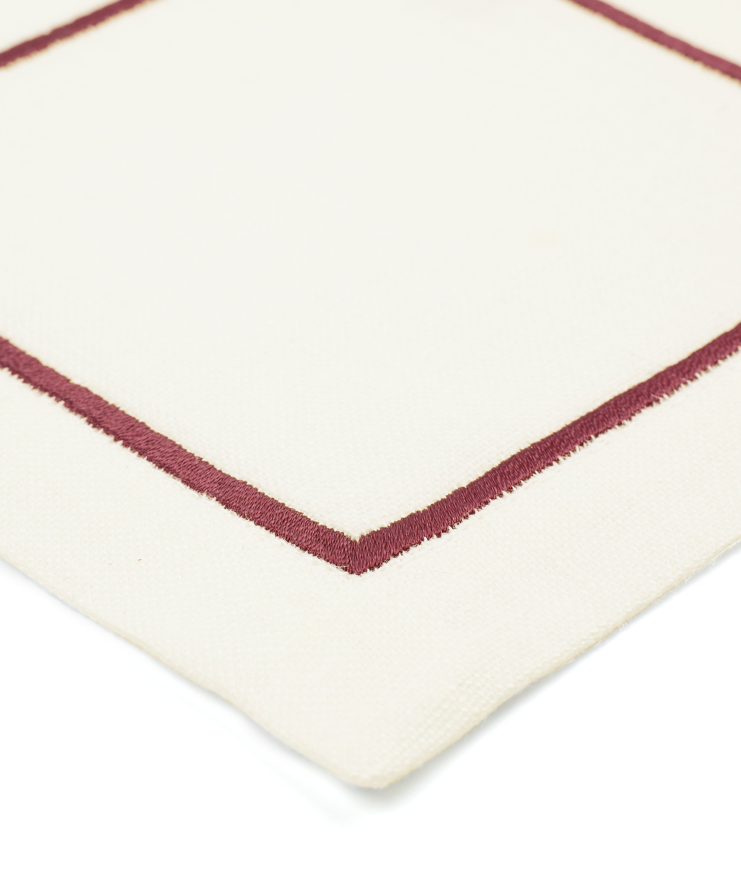 Rebecca Udall Set of 4 Sophie One Cord Cocktail Napkins, Burgundy Embroidery