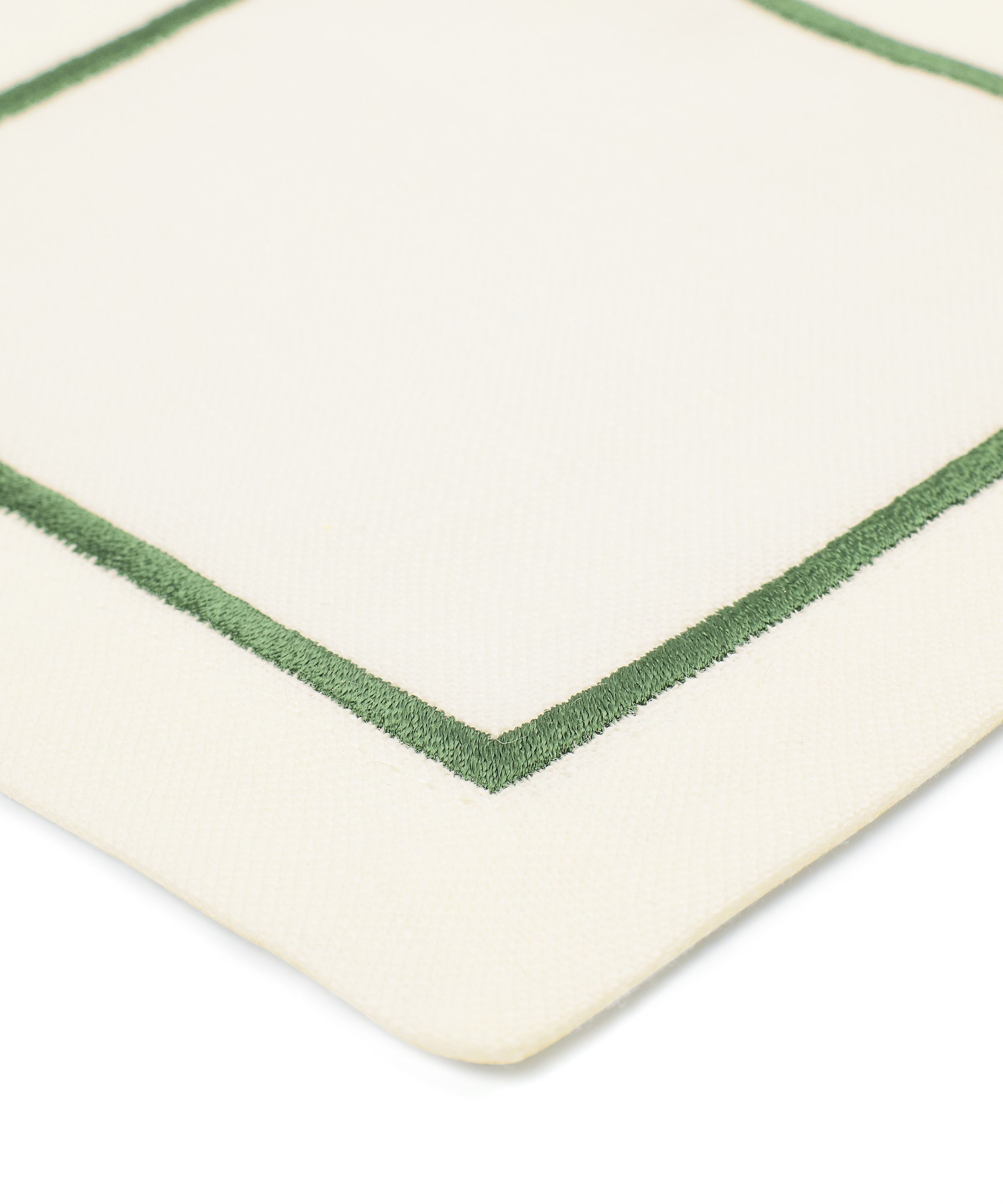 Rebecca Udall Set of 4 Sophie One Cord Cocktail Napkins, Green Embroidery