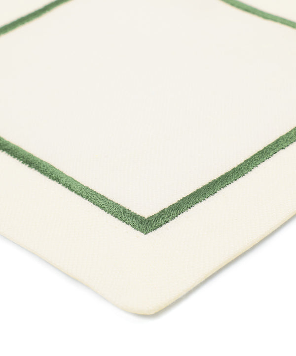 Set of 4 Sophie One Cord Cocktail Napkins, Moss Green