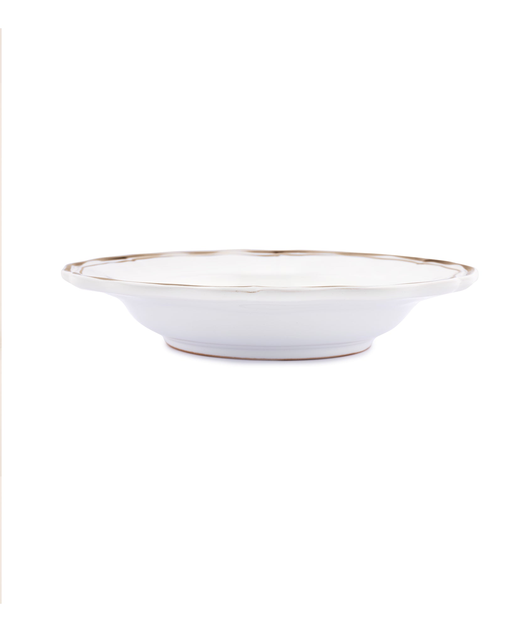 Set of 4 Zita Scalloped Pasta Bowls, Chestnut Brown, Side Profile