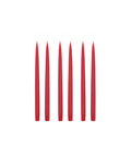 Rebecca Udall Set of 6 Danish Taper Candles, Crimson